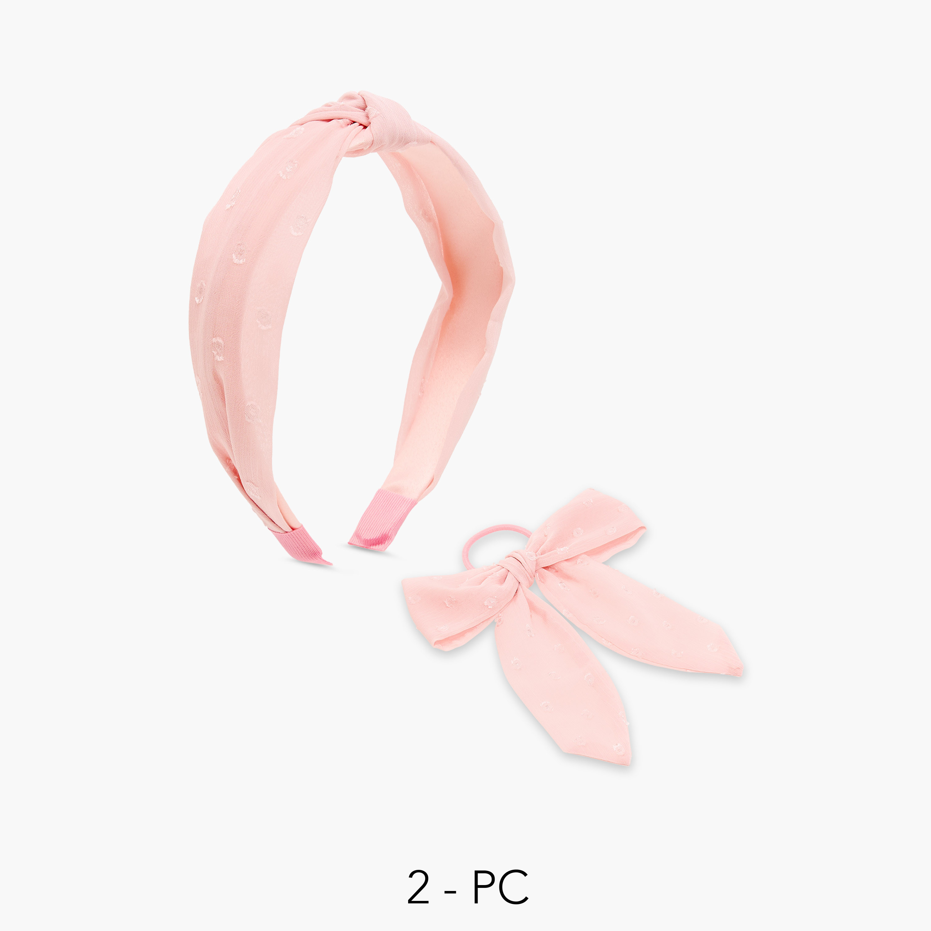 شريطة وربطة شعر بارزة الملمس للفتيات من تشارمز - طقم من قطعتين-girls-accessories-hairaccessories-image-1