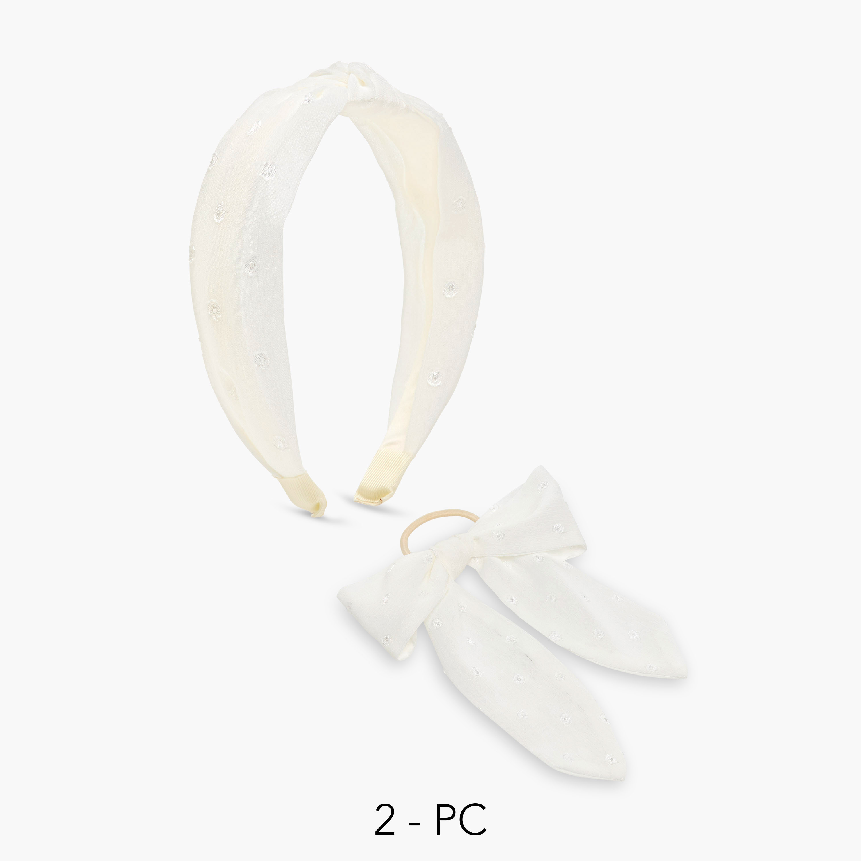 ربطة وشريطة شعر بارزة الملمس للبنات من تشارمز - طقم من قطعتين-girls-accessories-hairaccessories-image-1