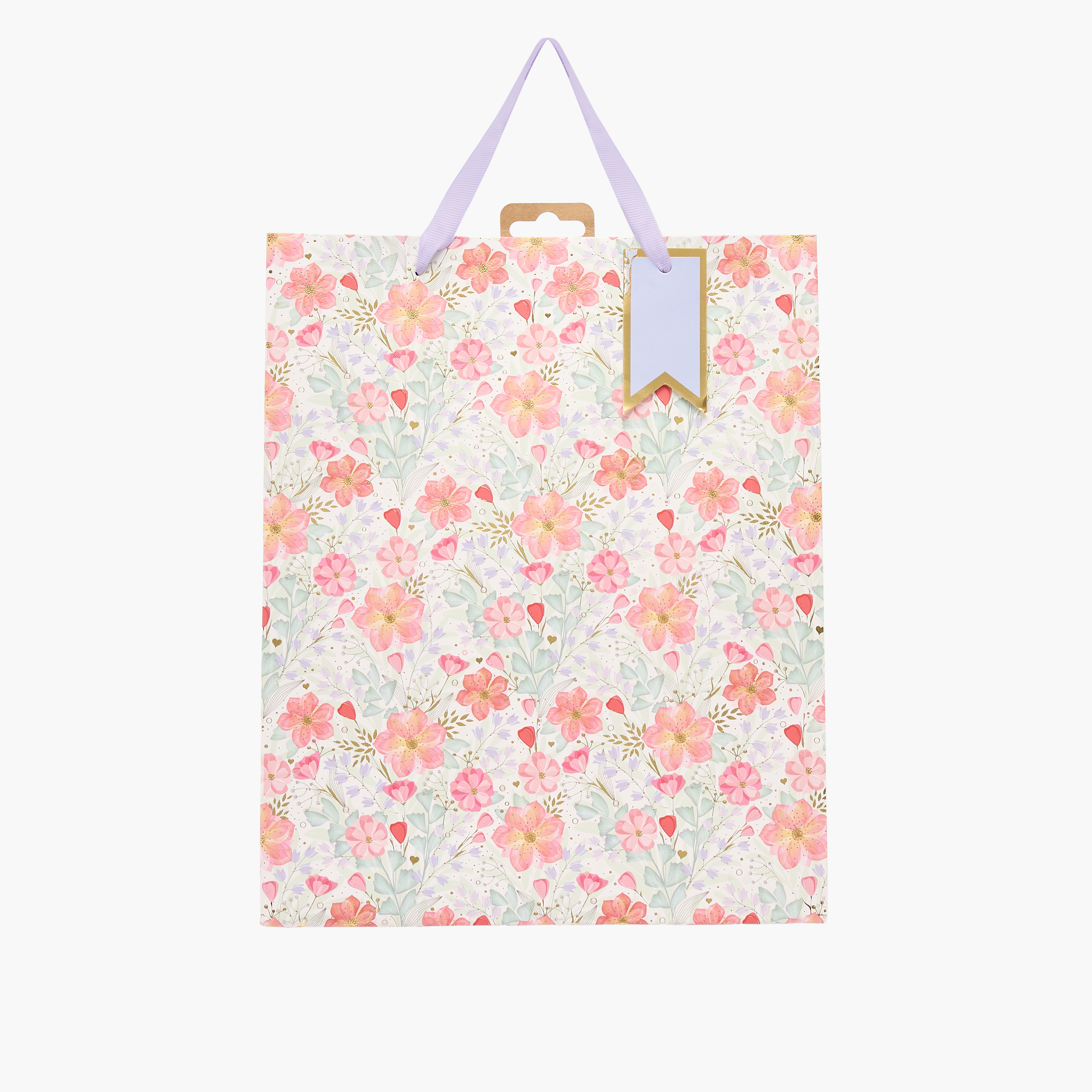Floral Print Paper Gift Bag - Large-household-giftingaccessories-giftings-image-1