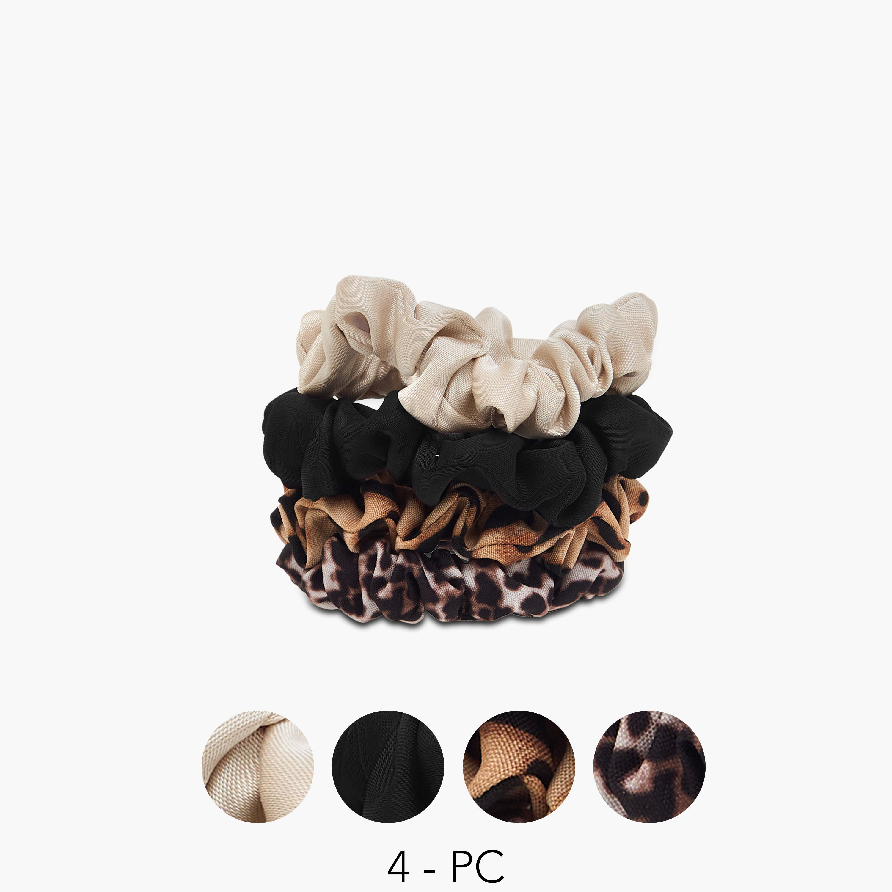 Charmz Girls Scrunchie with Assorted Print - Set of 4-girls-accessories-hairaccessories-image-1