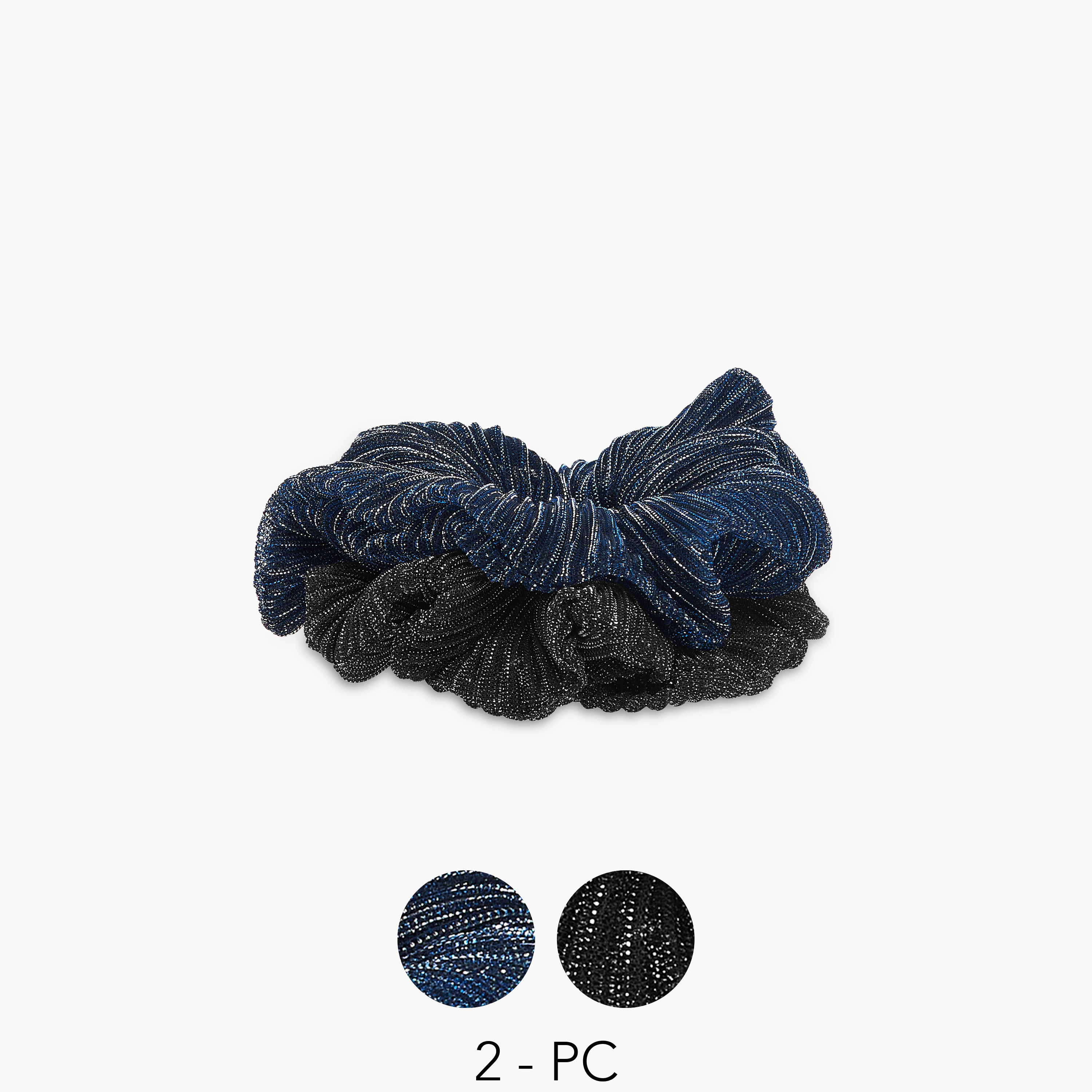 Charmz Girls Glitter Textured Scrunchie - Set of 2-girls-accessories-hairaccessories-image-1