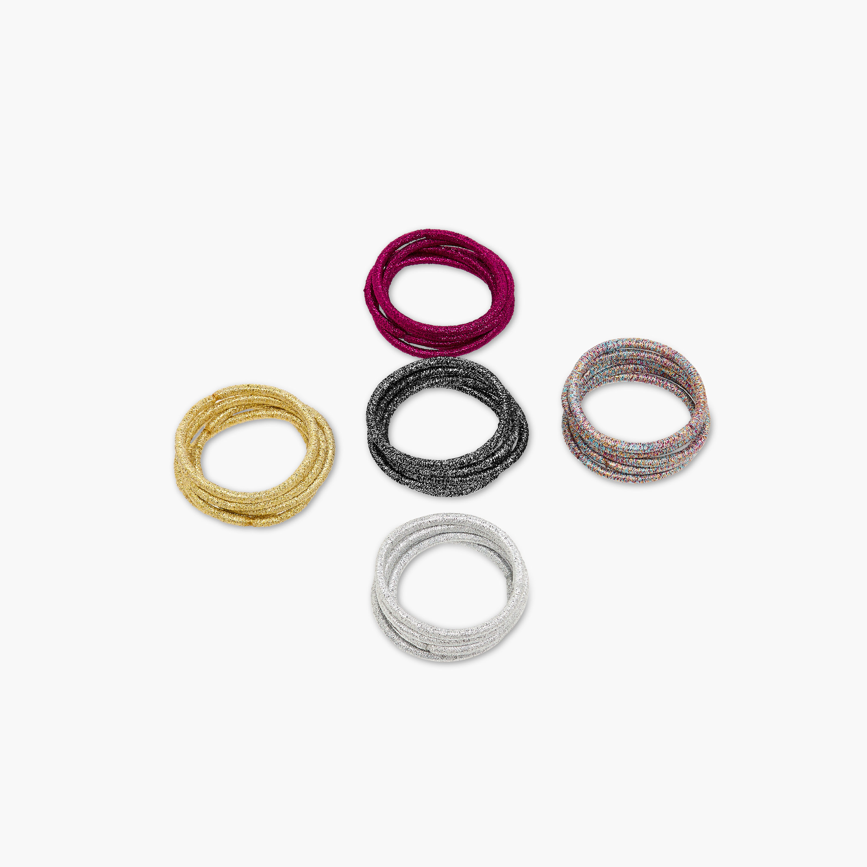 Charmz Girls Glitter Textured Hair Tie - Pack of 25 pcs-girls-accessories-hairaccessories-image-4