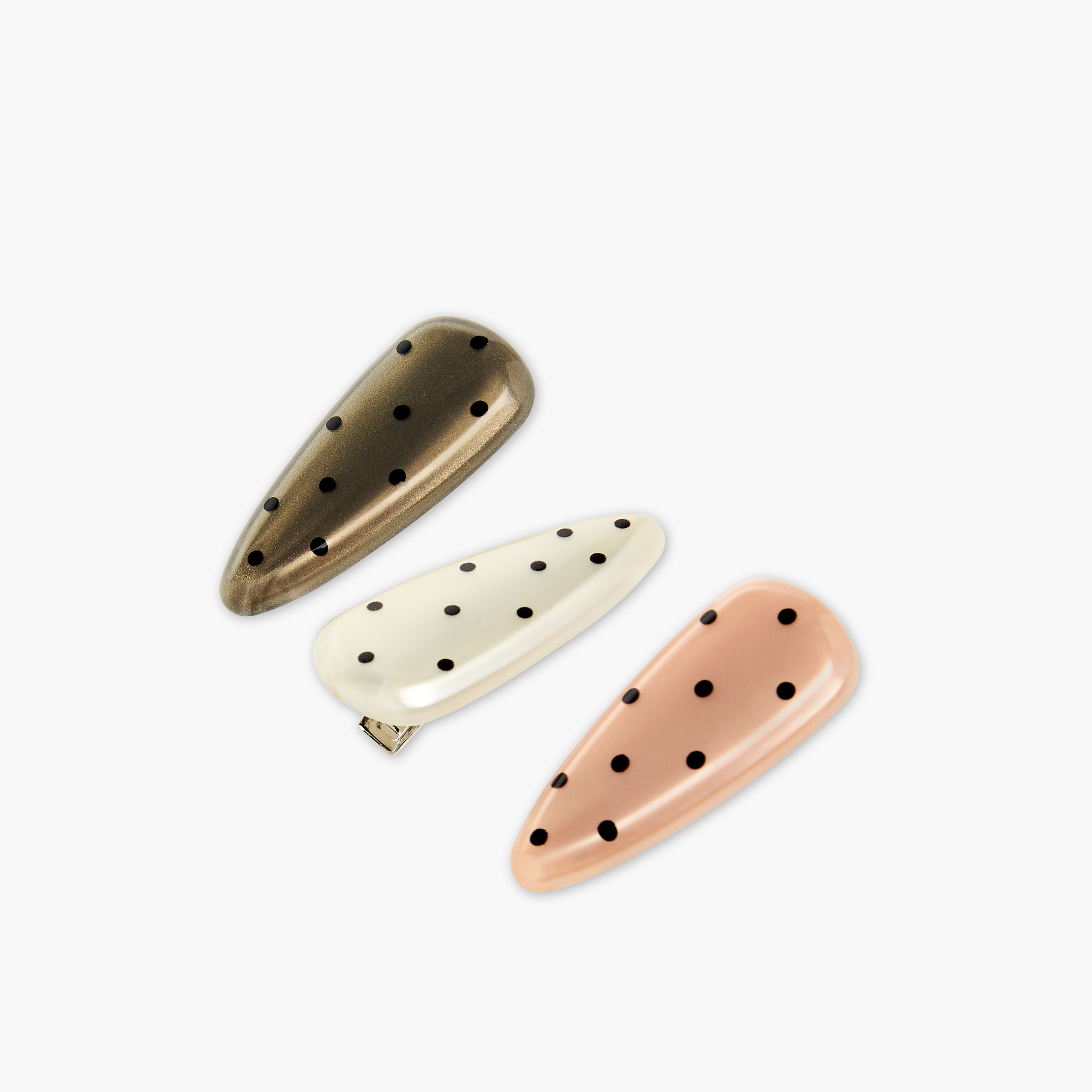 Charmz Girls Hair Clip with Polka Dots - Plastic - Set of 3-girls-accessories-hairaccessories-image-2