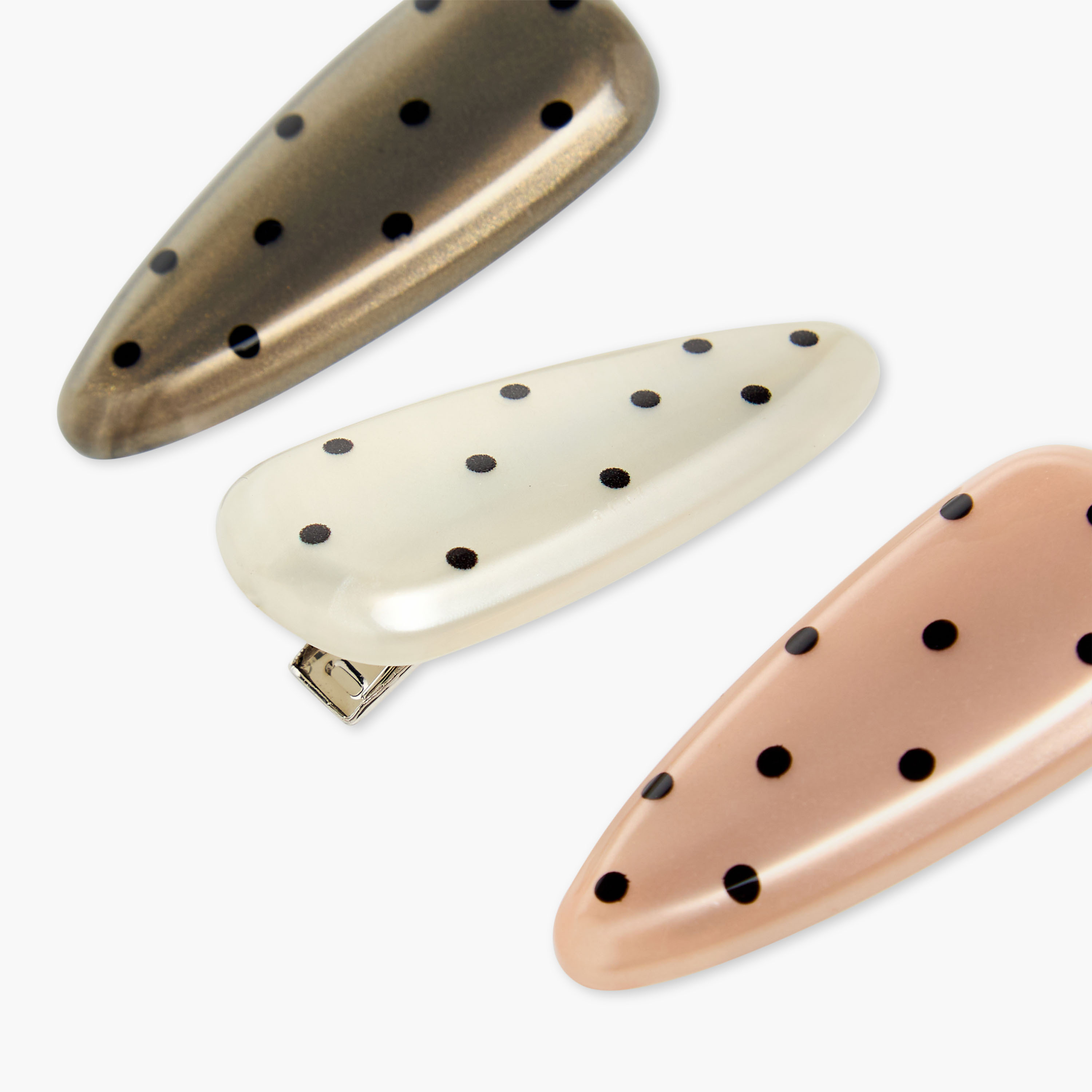 Charmz Girls Hair Clip with Polka Dots - Plastic - Set of 3-girls-accessories-hairaccessories-image-3