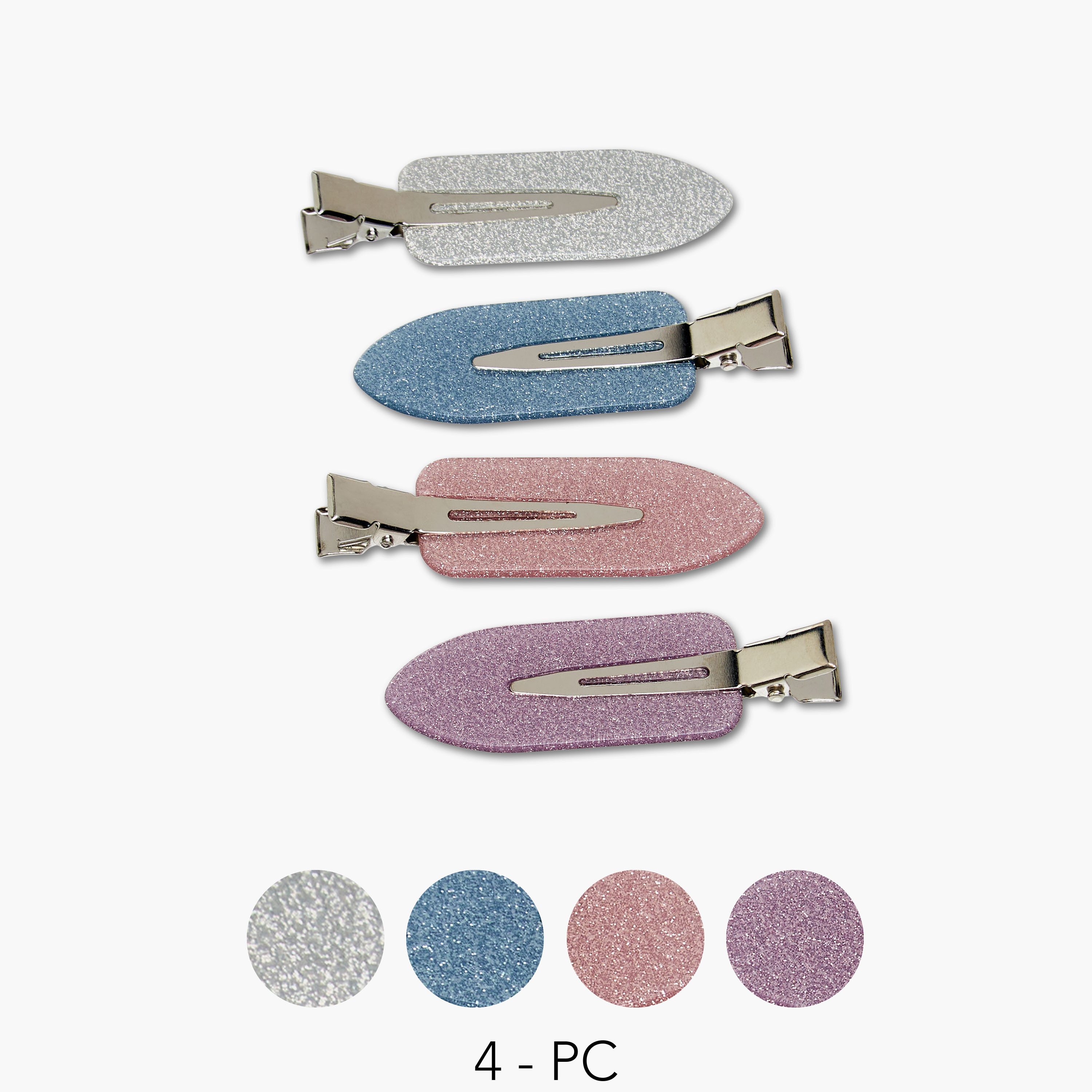 Charmz Girls Hair Clip with Glitter Accent - Plastic - Set of 4-girls-accessories-hairaccessories-image-1