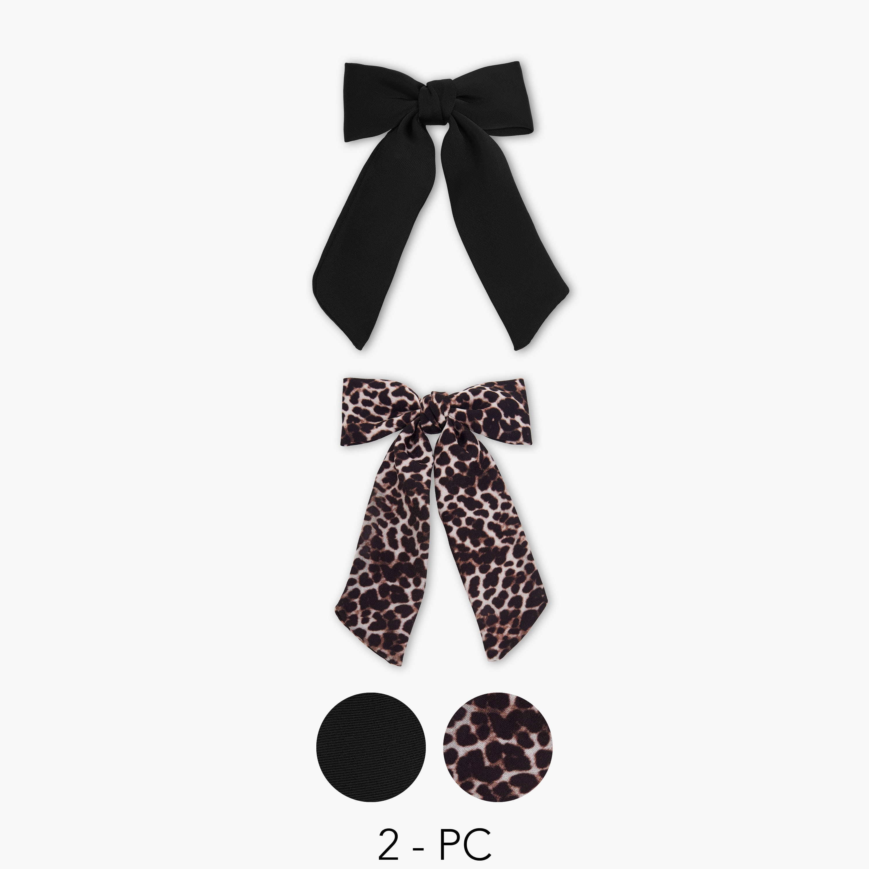 مشبك شعر فيونكة بتصاميم متنوعة للبنات من تشارمز - بلاستيك - طقم من قطعتين-girls-accessories-hairaccessories-image-1
