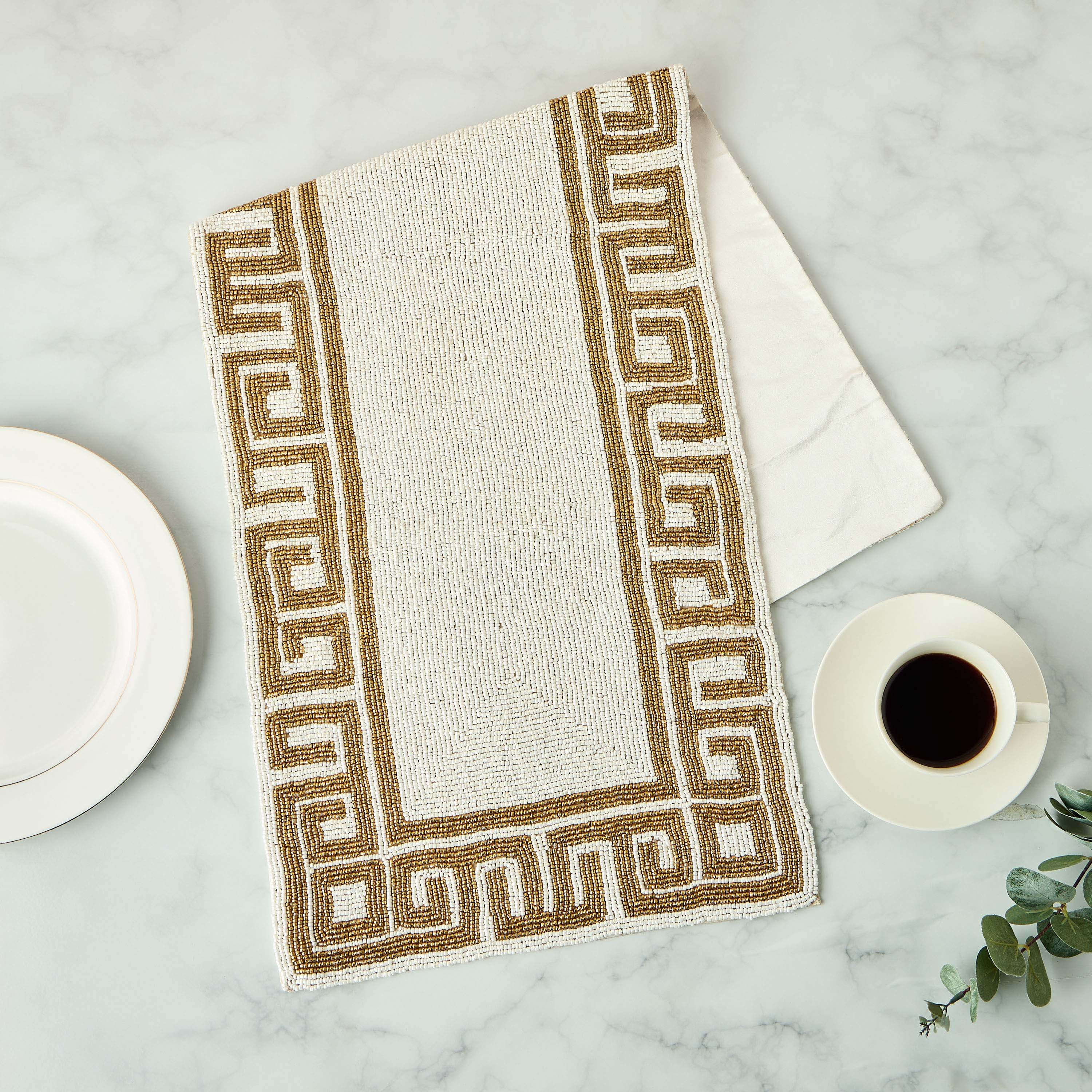 Gia Beaded Runner - 90x33 cms-household-dining-tablelinen-runnersandtablecovers-image-1
