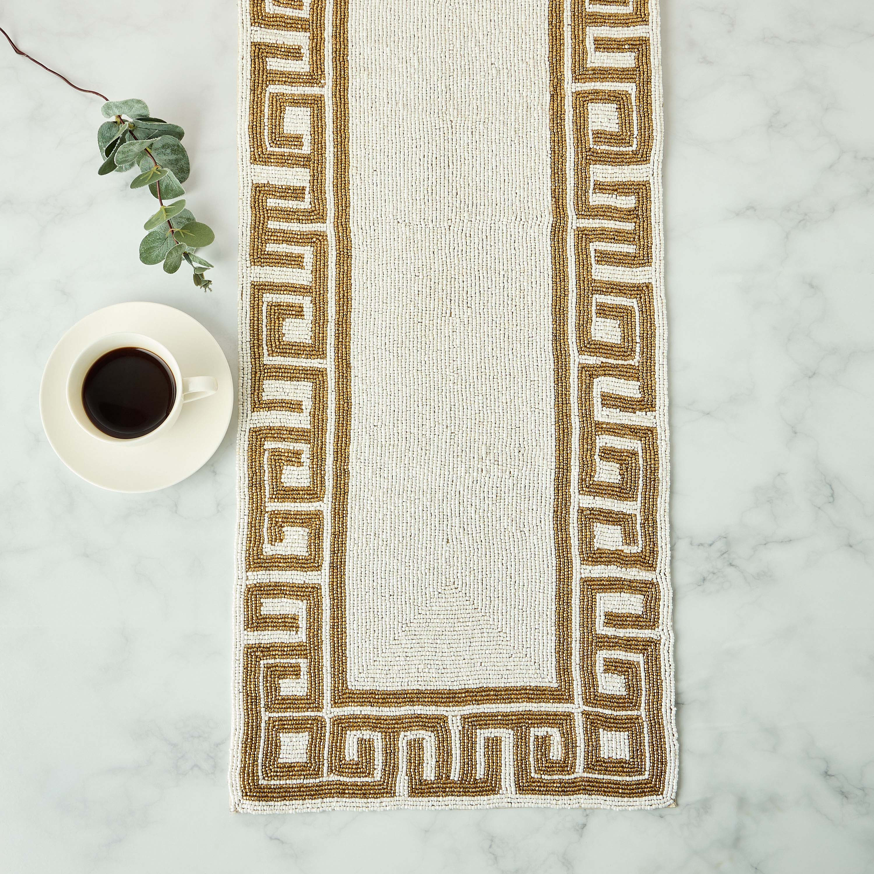 Gia Beaded Runner - 90x33 cms-household-dining-tablelinen-runnersandtablecovers-image-2