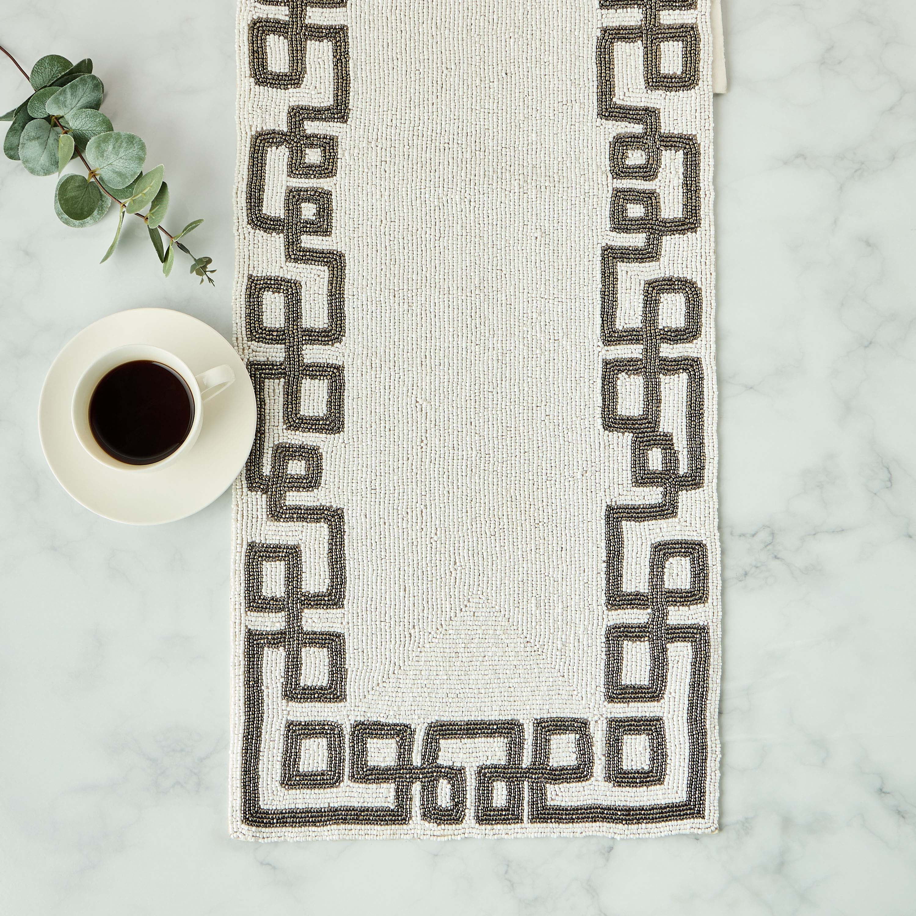 Gia Beaded Runner - 90x33 cms-household-dining-tablelinen-runnersandtablecovers-image-2