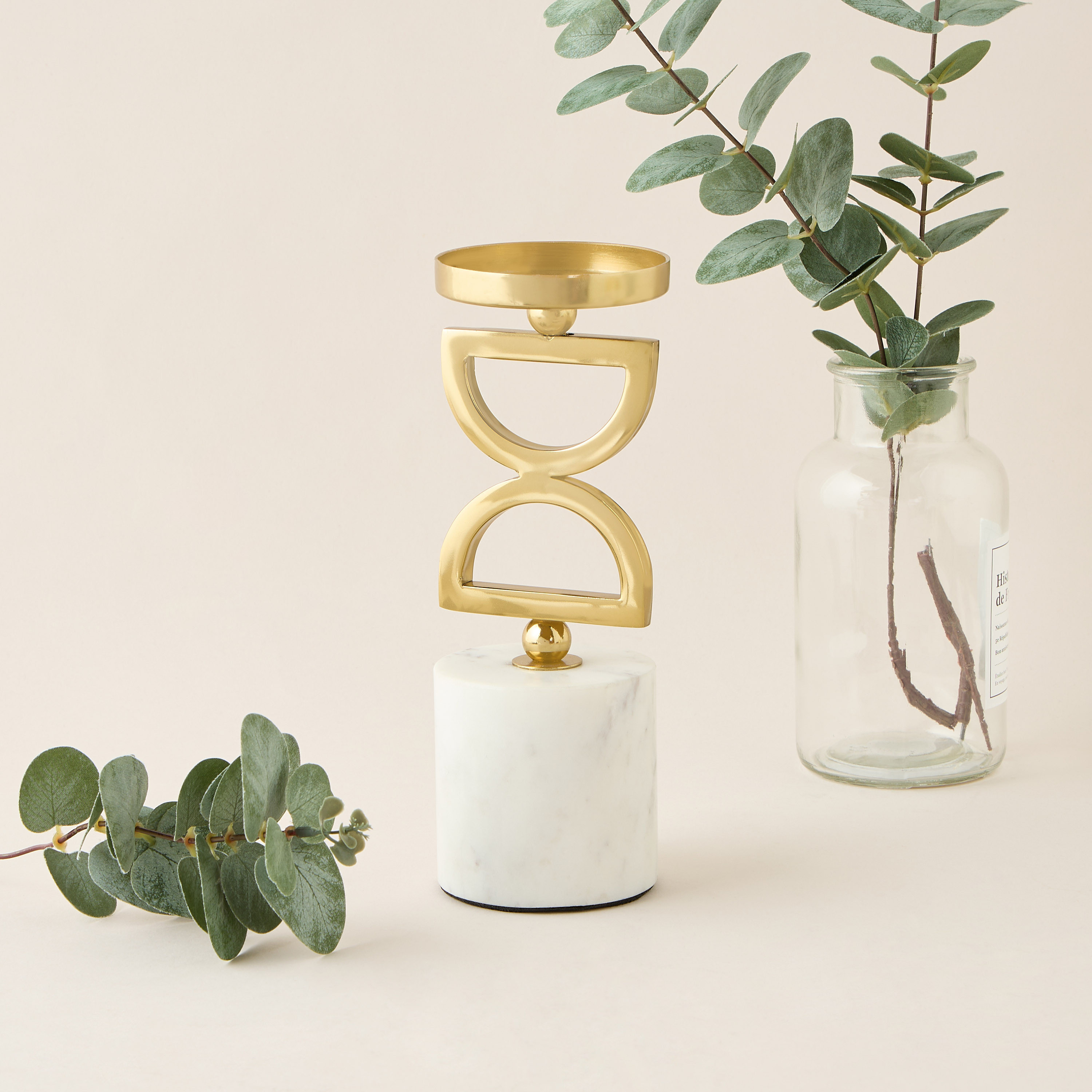 Gia Como Marble Pillar Candleholder - 35 cms-household-decor-candleholdersandlanterns-image-1