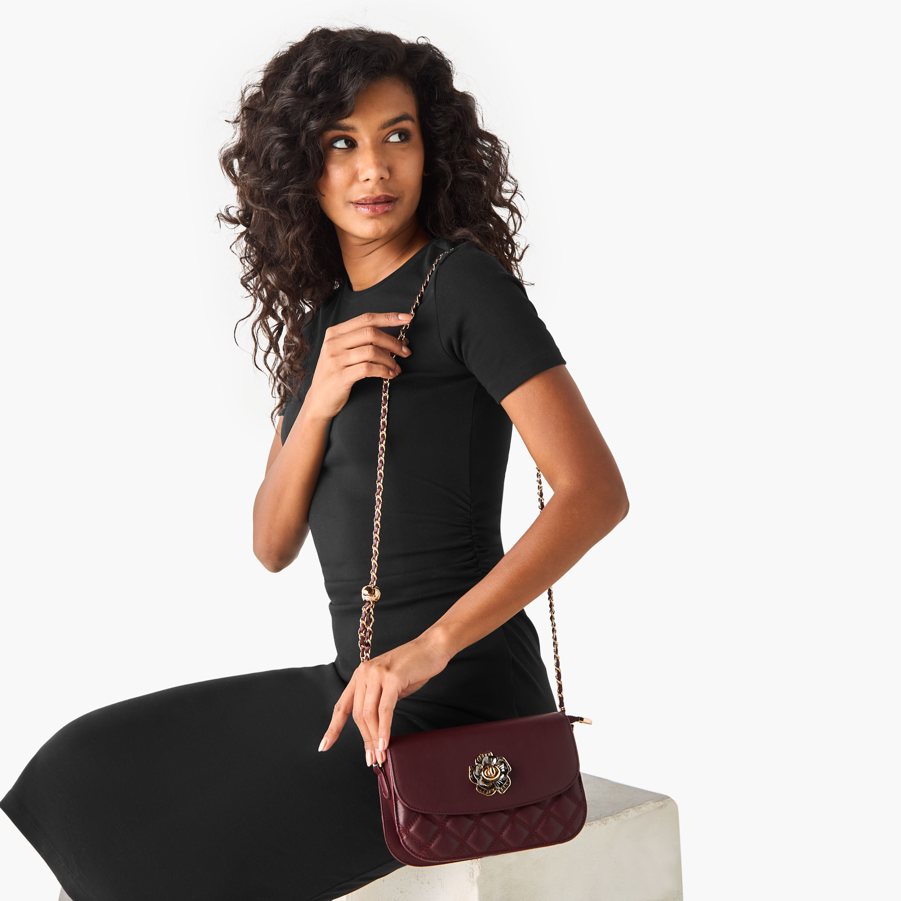 Sasha RSF Quilted Metal Accent Crossbody Bag with Chain Strap-women-bagsandwallets-handbags-image-2