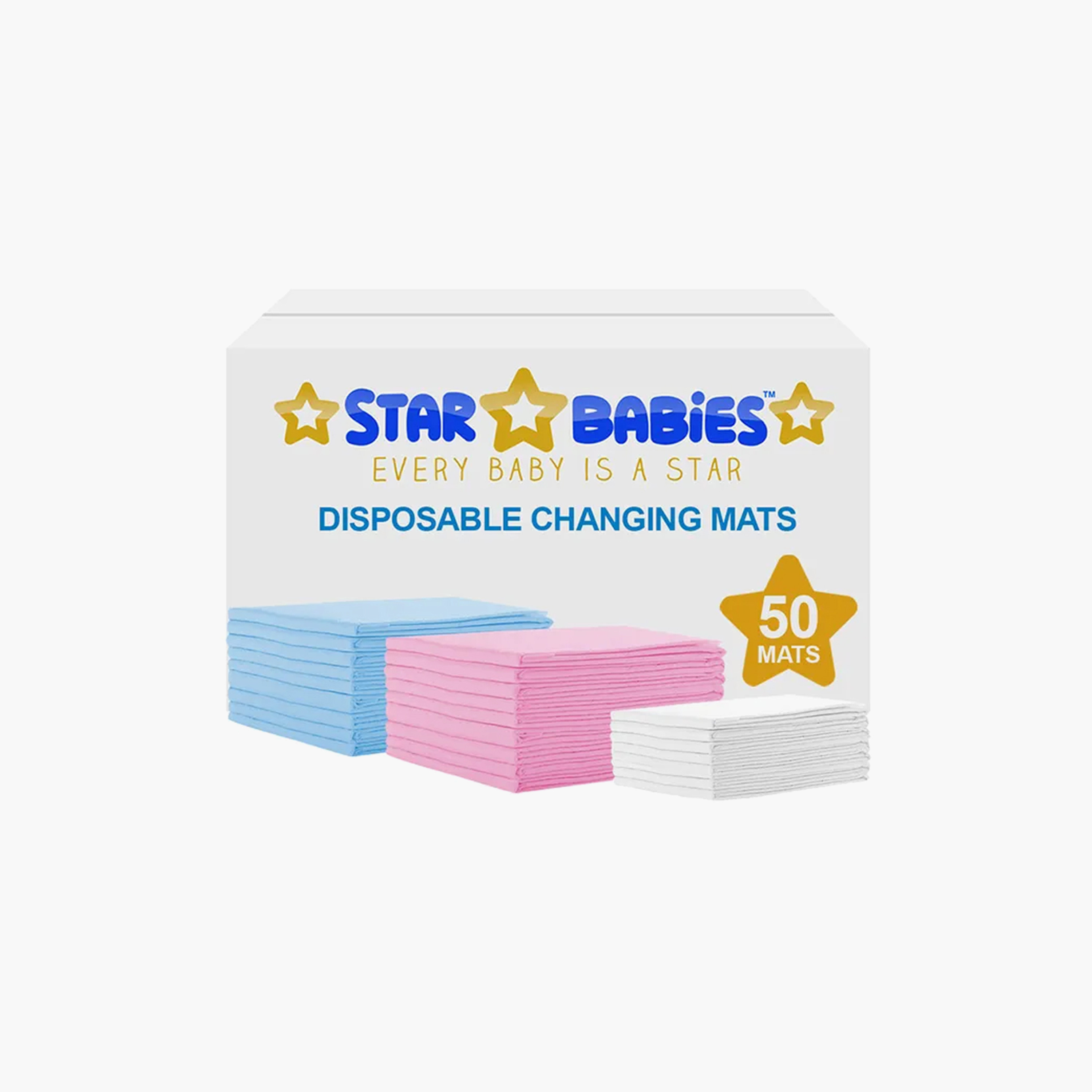 Star Babies 50-Piece Disposable Changing Mats-baby-diapering-changingmats-image-1