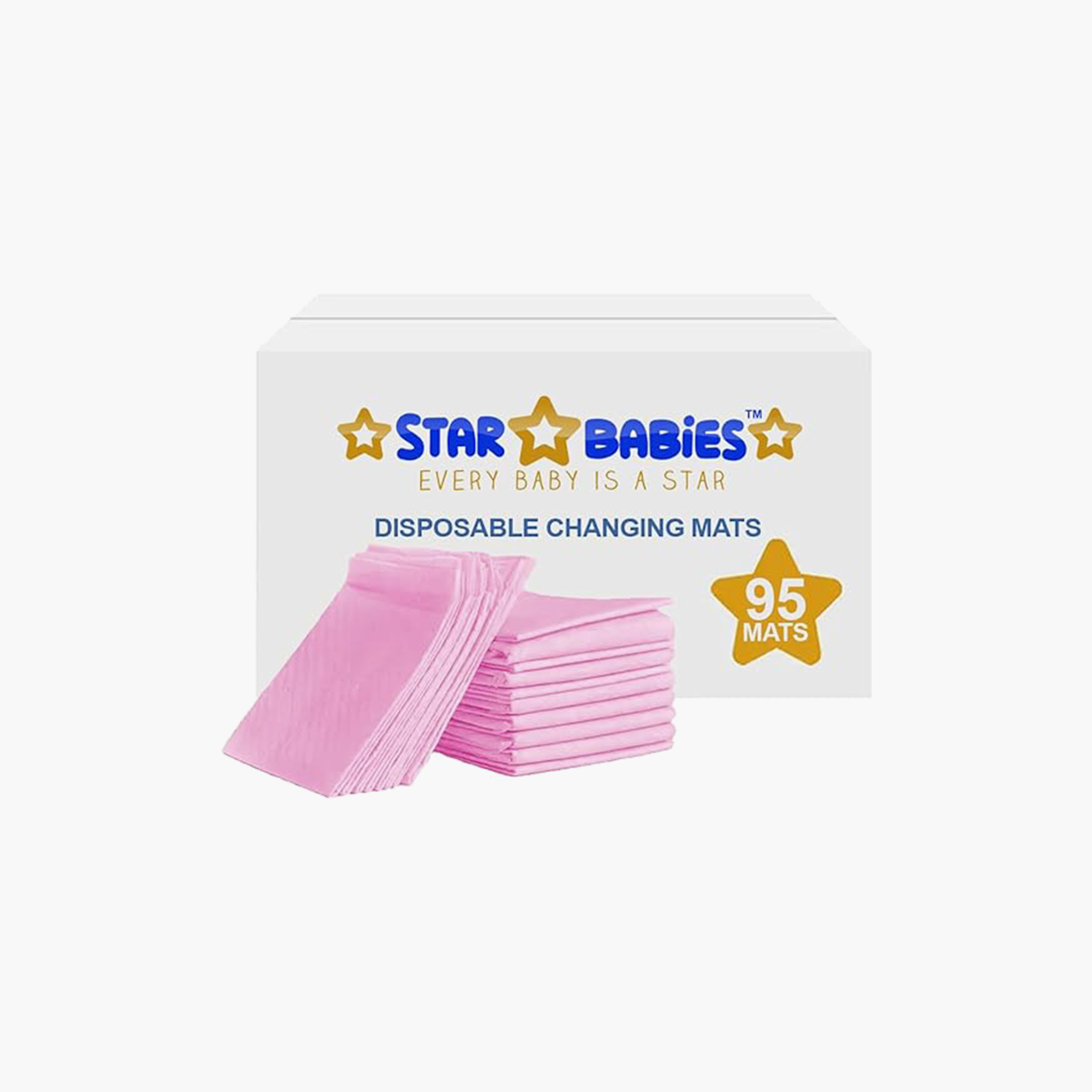 Star Babies 95-Piece Disposable Changing Mats - Large-baby-diapering-changingmats-image-1