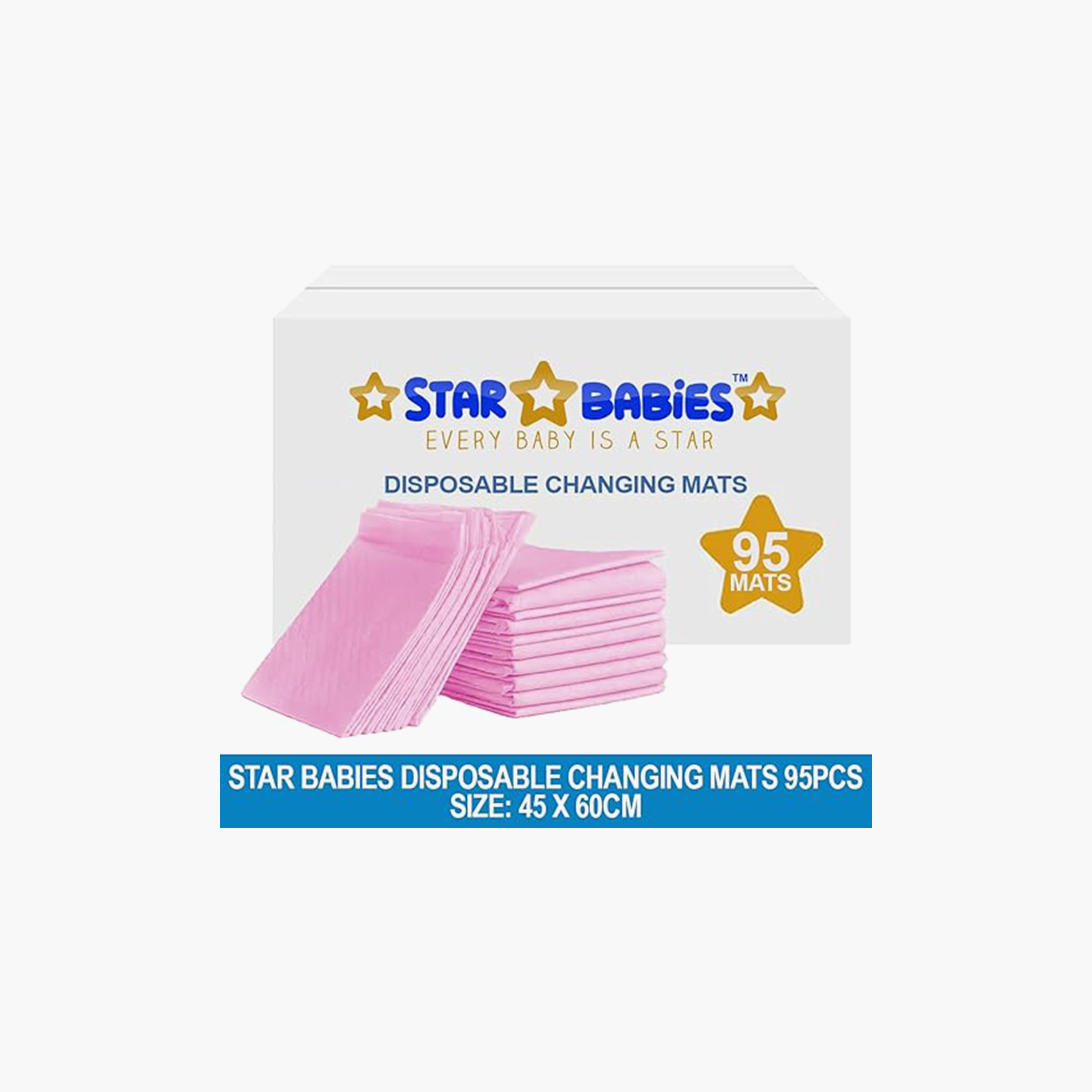 Star Babies 95-Piece Disposable Changing Mats - Large-baby-diapering-changingmats-image-3