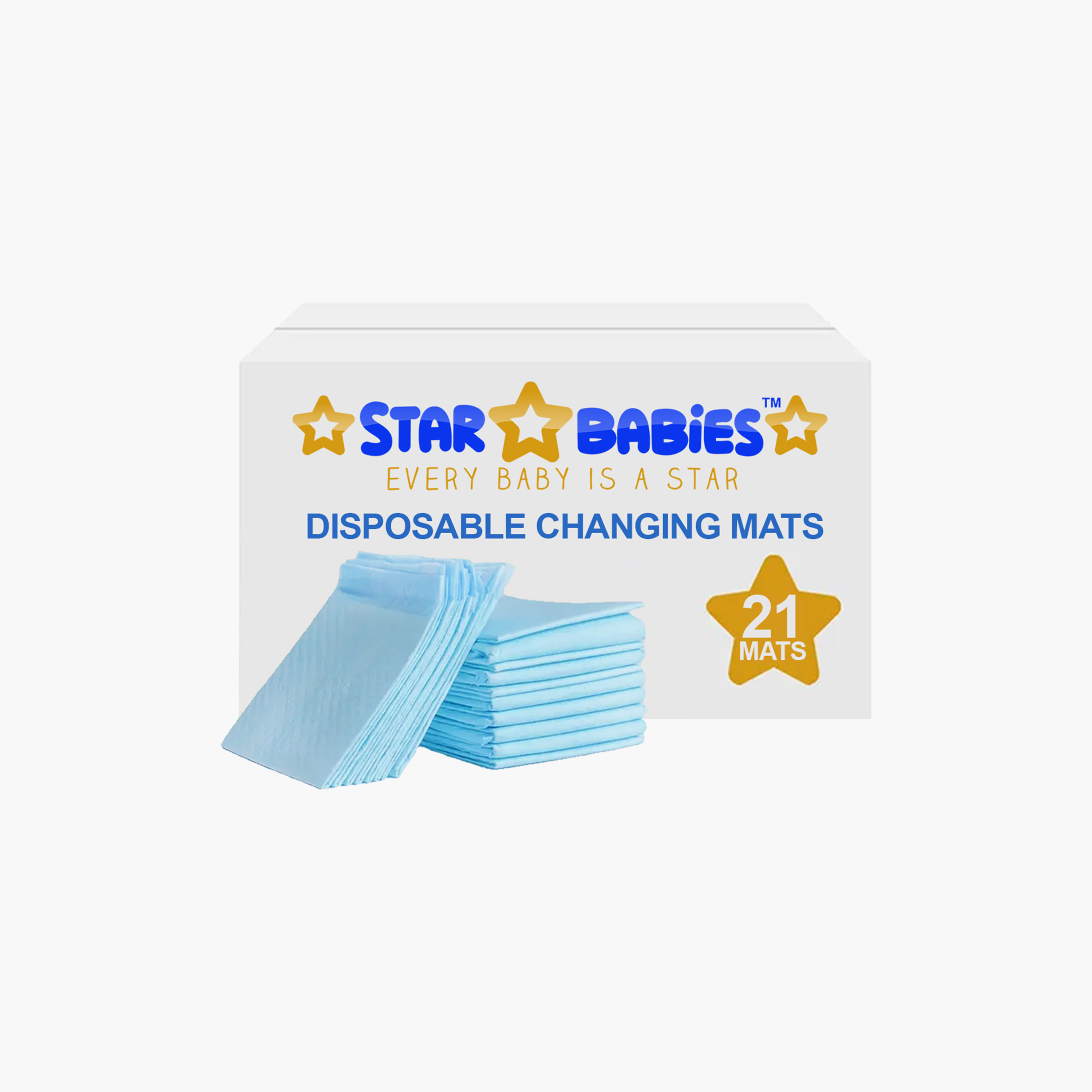 سجادات تغيير حفاضات للاستخدام مرة واحدة، 21 قطعة من ستار بيبيز-baby-diapering-changingmats-image-1