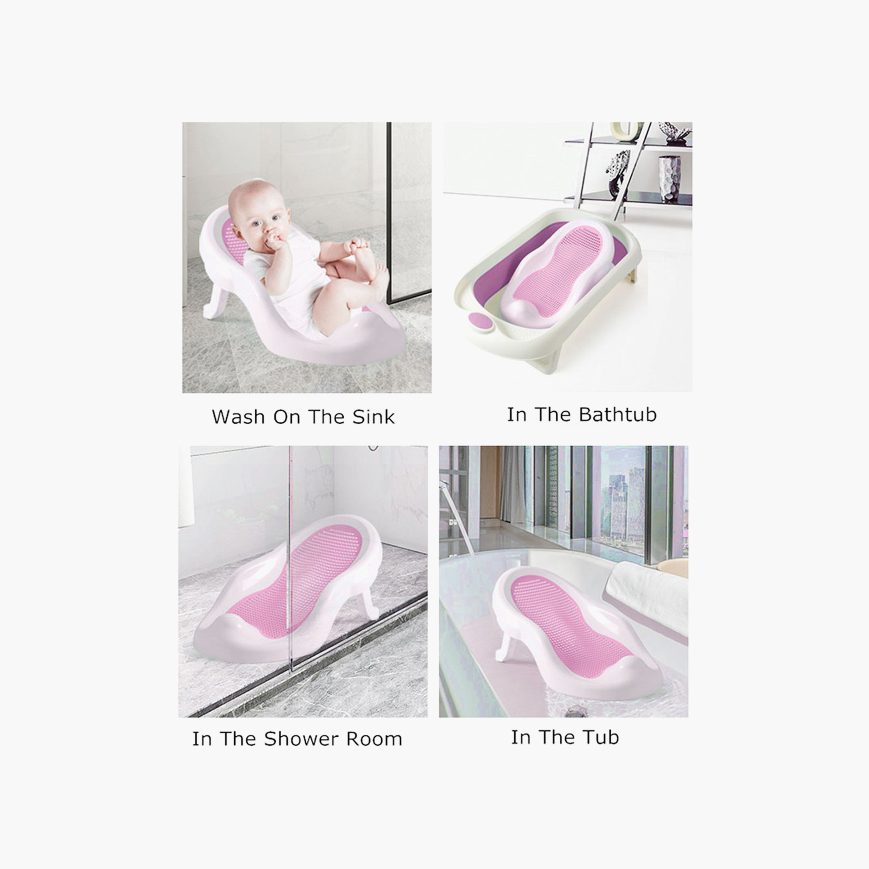 Star Babies Recline and Rinse Bather - Pink-baby-bathandcare-bathtubs-image-4