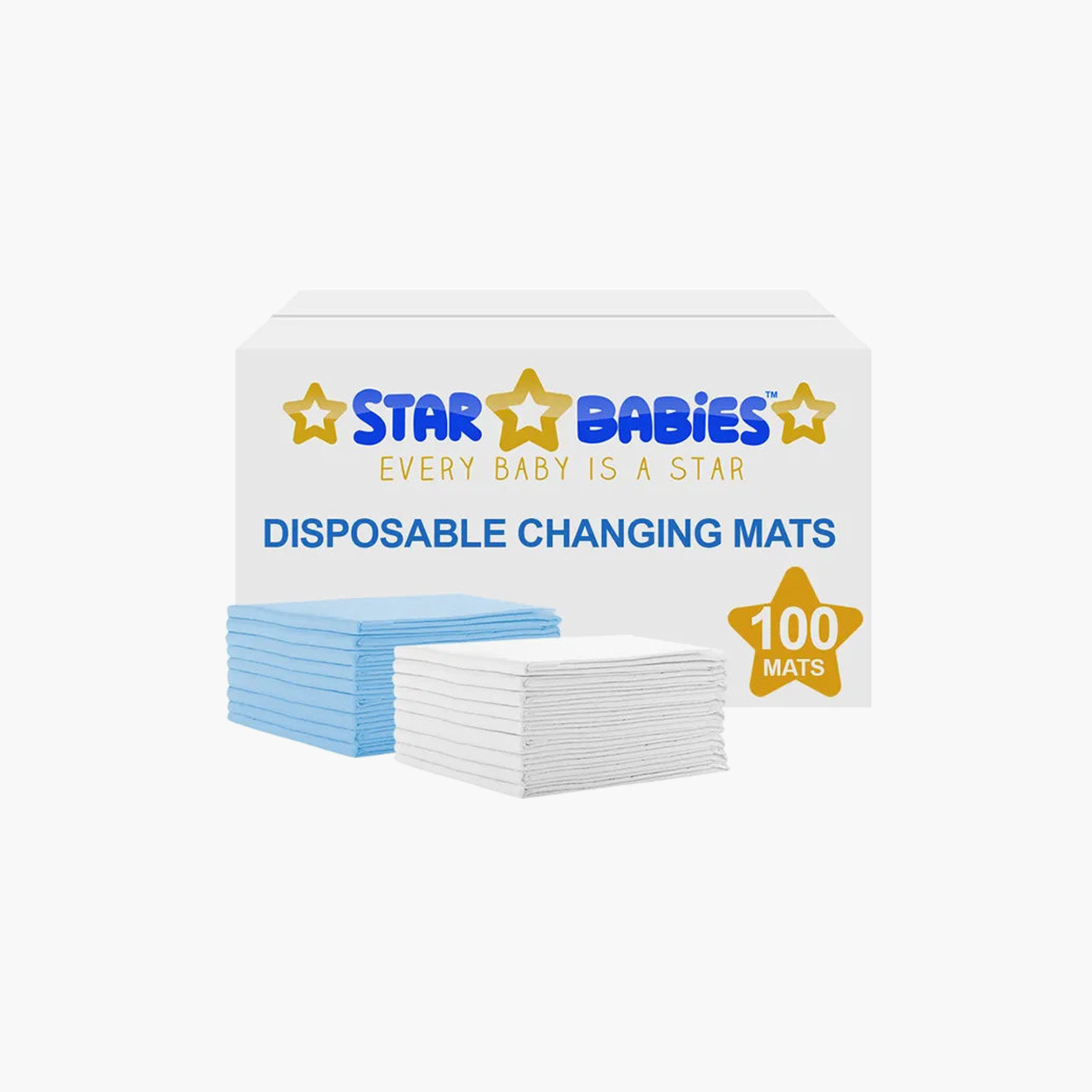 سجادات تغيير حفاضات للاستخدام مرة واحدة، 100 قطعة من ستار بيبيز-baby-diapering-changingmats-image-1