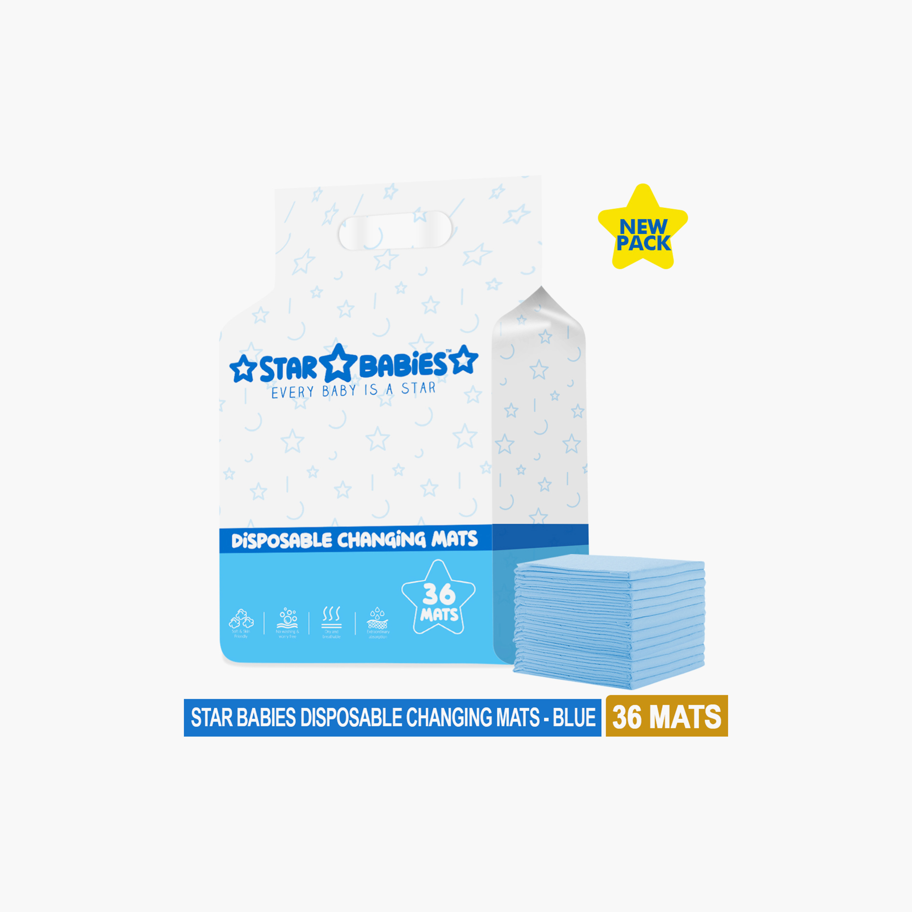 Star Babies 36-Piece Disposable Changing Mats-baby-diapering-changingmats-image-2
