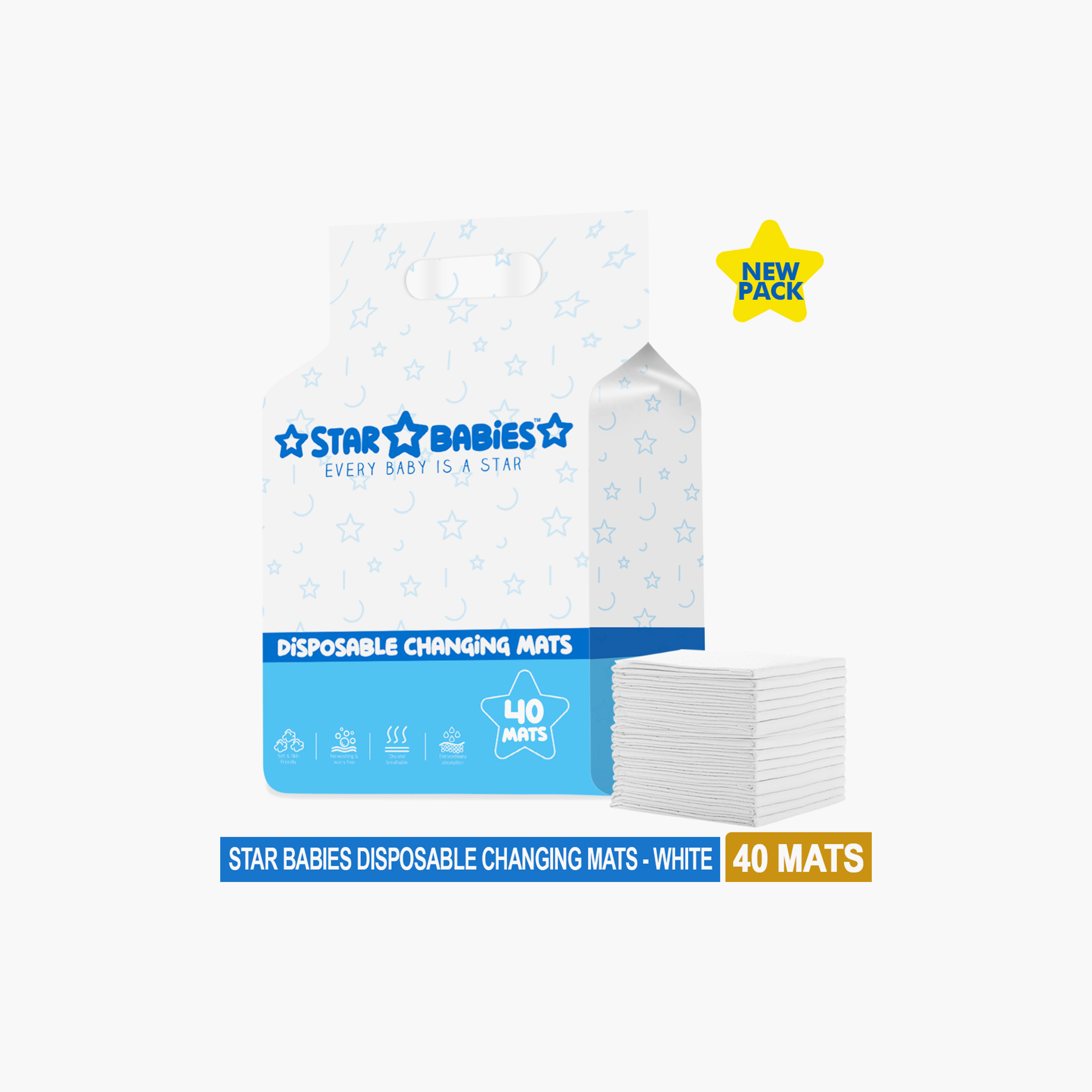 Star Babies 40-Piece Disposable Changing Mats-baby-diapering-changingmats-image-3