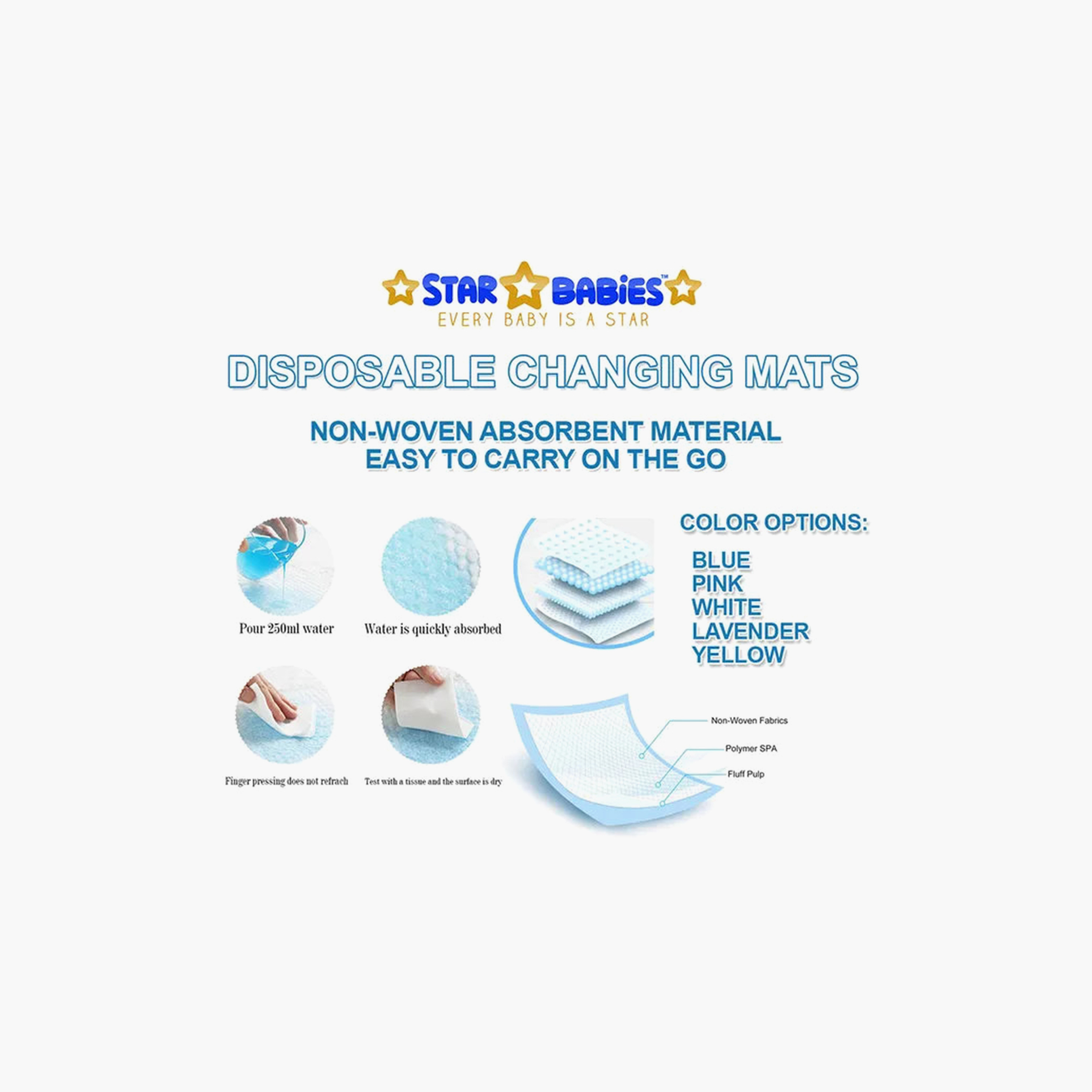 Star Babies 40-Piece Disposable Changing Mats-baby-diapering-changingmats-image-5