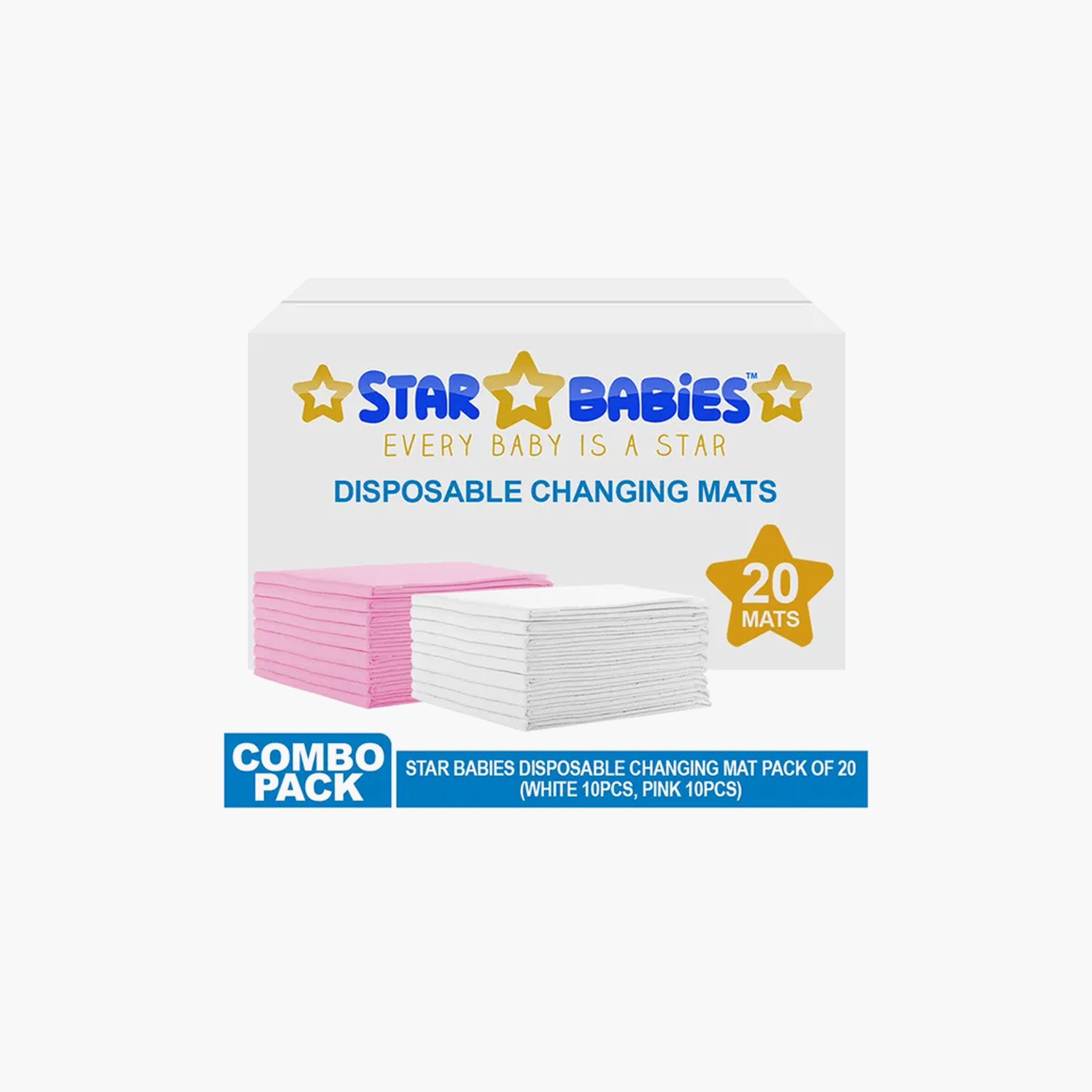 سجادات تغيير حفاضات للاستخدام مرة واحدة، 20 قطعة من ستار بيبيز-baby-diapering-changingmats-image-2
