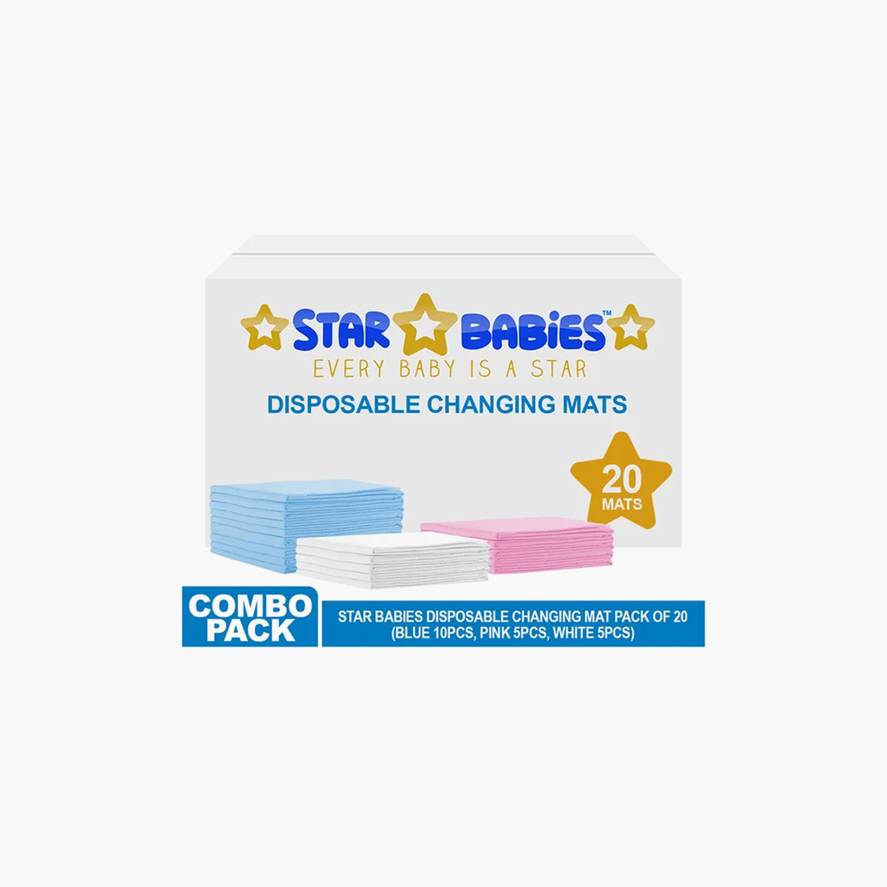 سجادات تغيير حفاضات للاستخدام مرة واحدة، 20 قطعة من ستار بيبيز-baby-diapering-changingmats-image-2