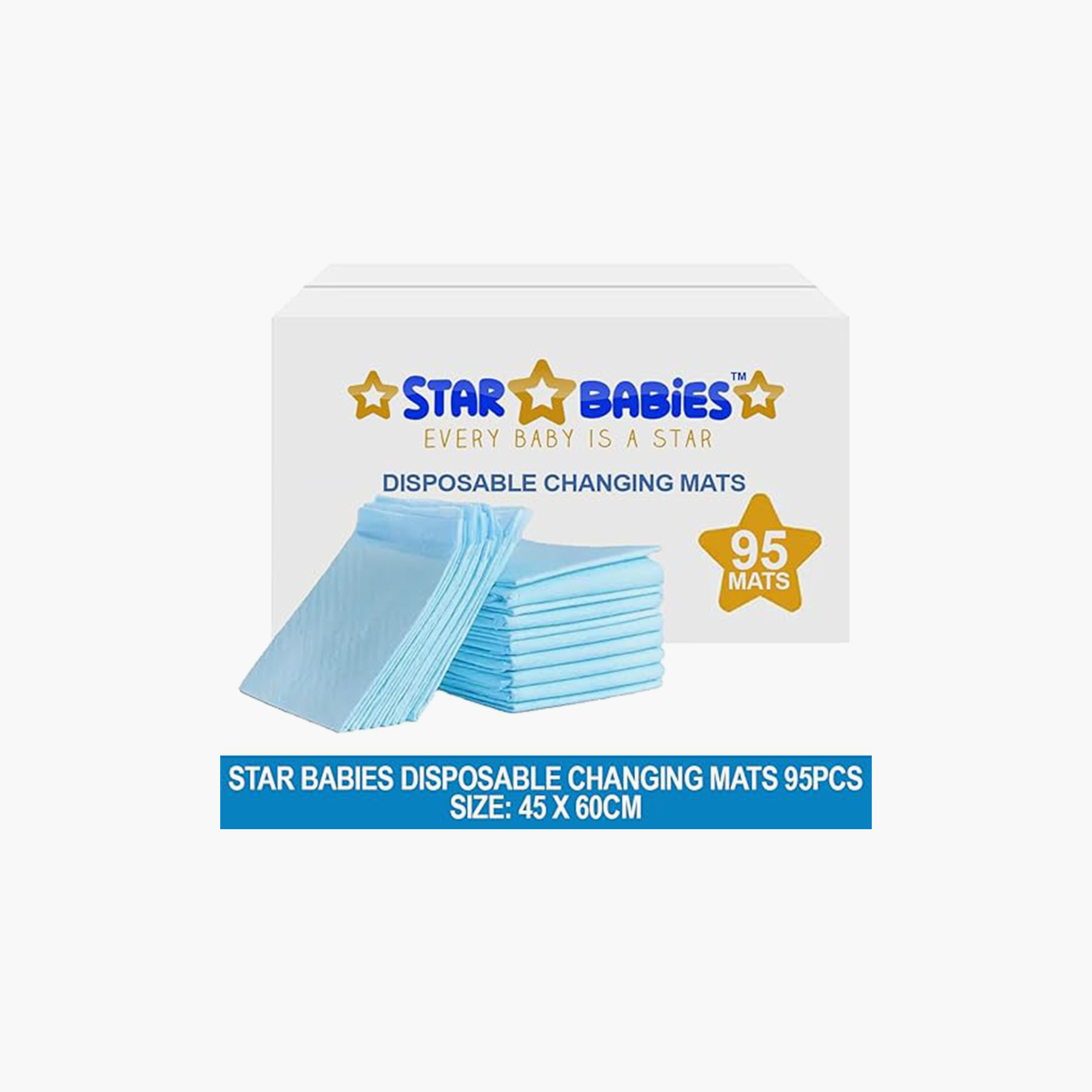 سجادات تغيير حفاضات للاستخدام مرة واحدة 95 قطعة كبيرة من ستار بيبيز-baby-diapering-changingmats-image-2