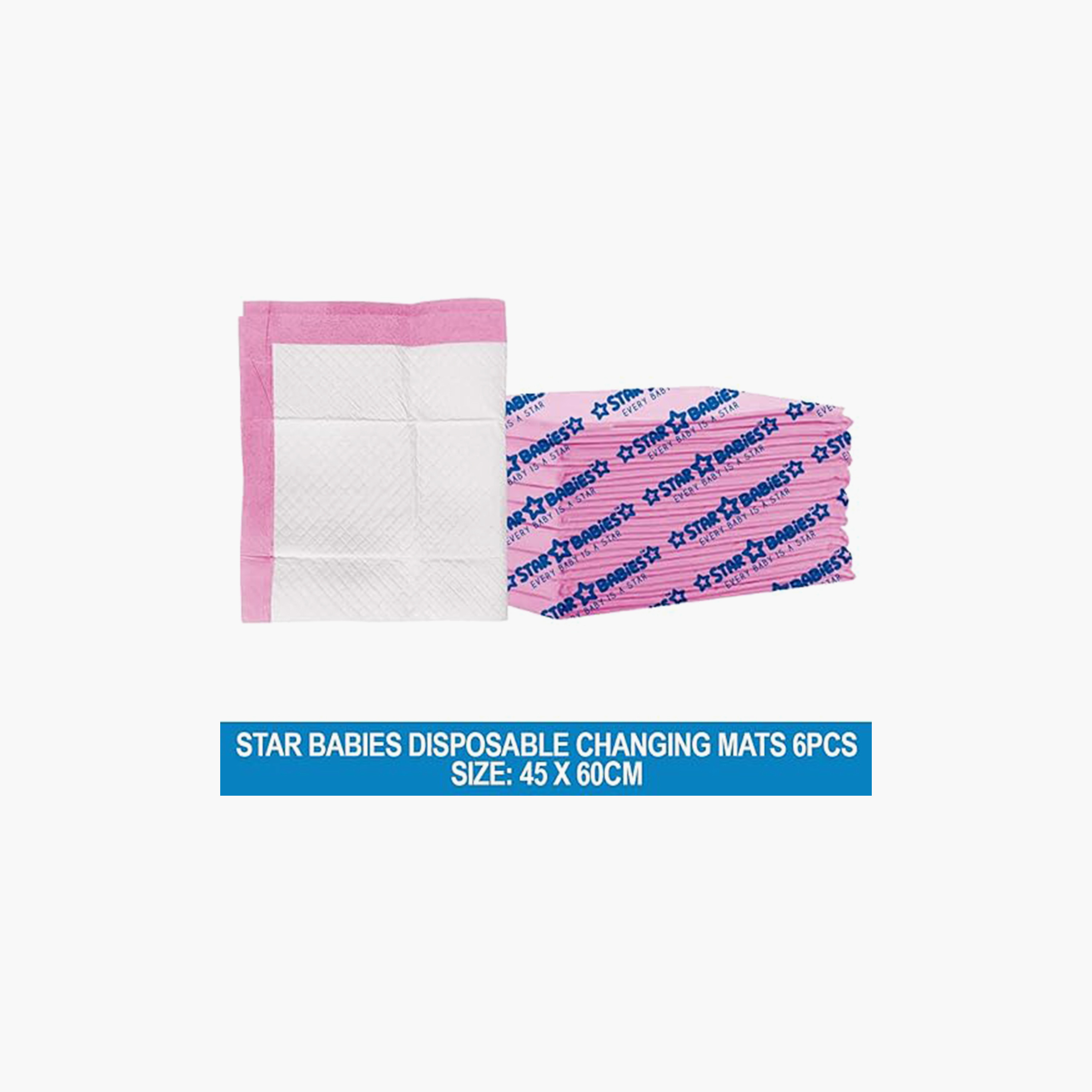Star Babies 6-Piece Disposable Changing Mats - Large-baby-diapering-changingmats-image-2