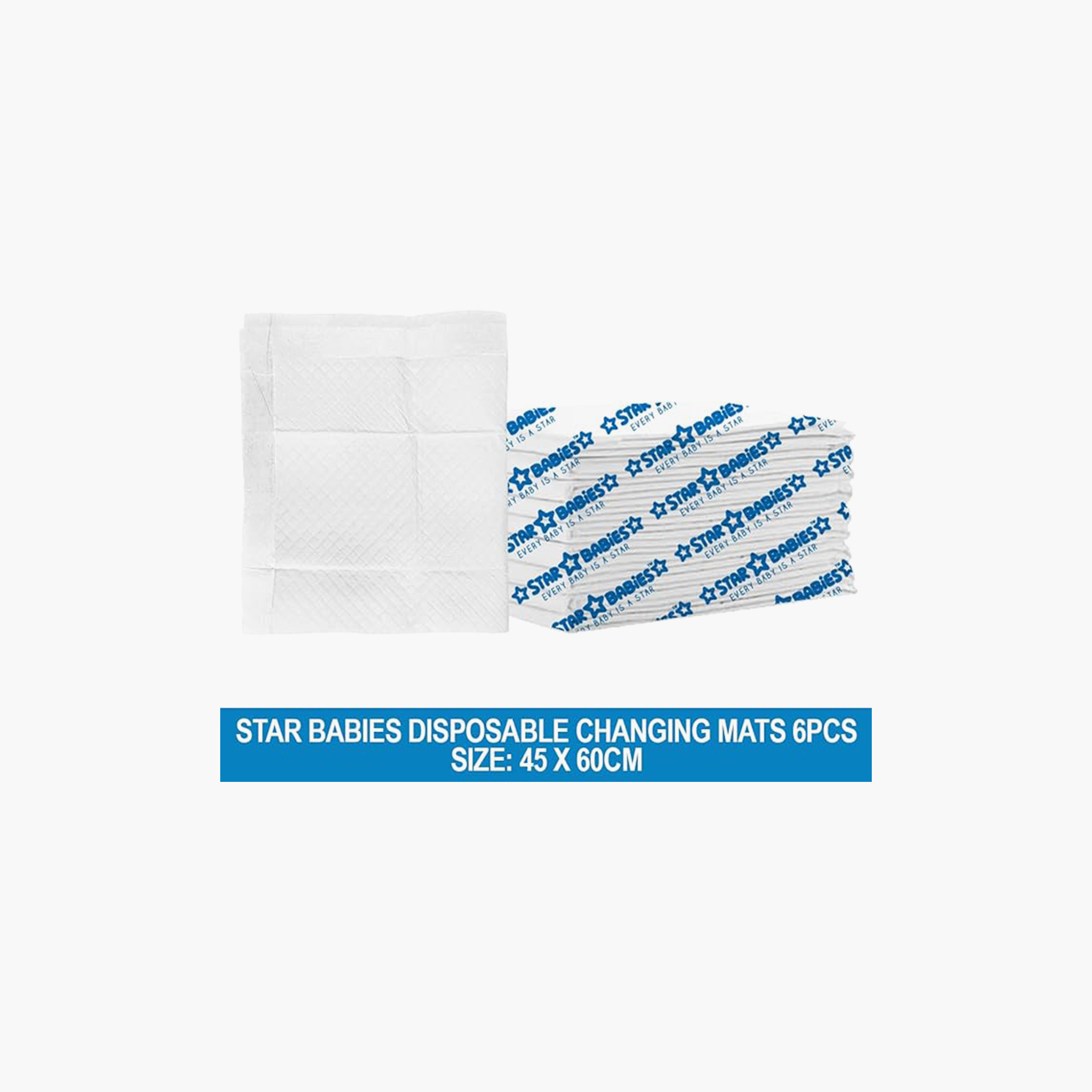 Star Babies 6-Piece Disposable Changing Mats - Large-baby-diapering-changingmats-image-3