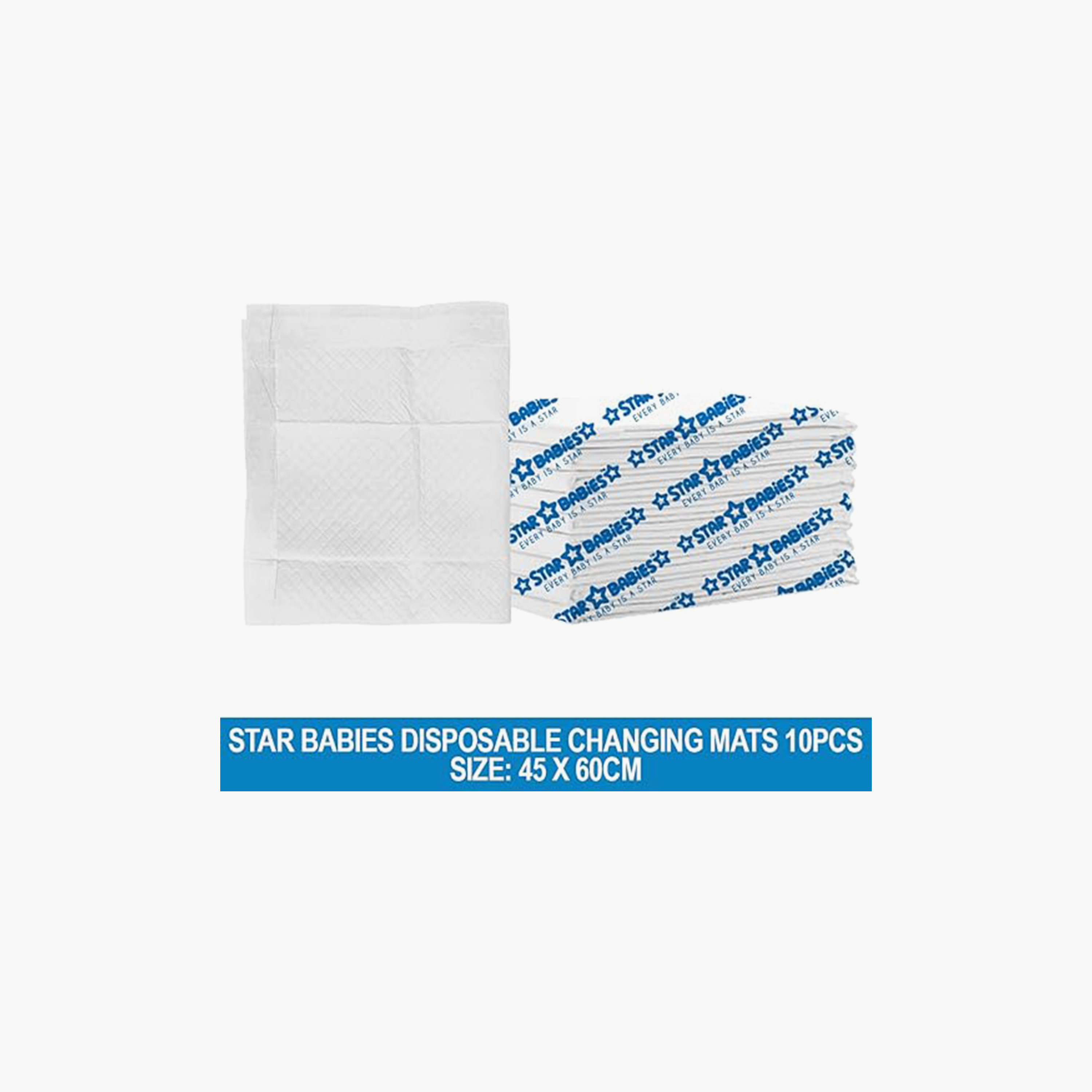 Star Babies 10-Piece Disposable Changing Mats - Large-baby-diapering-changingmats-image-1