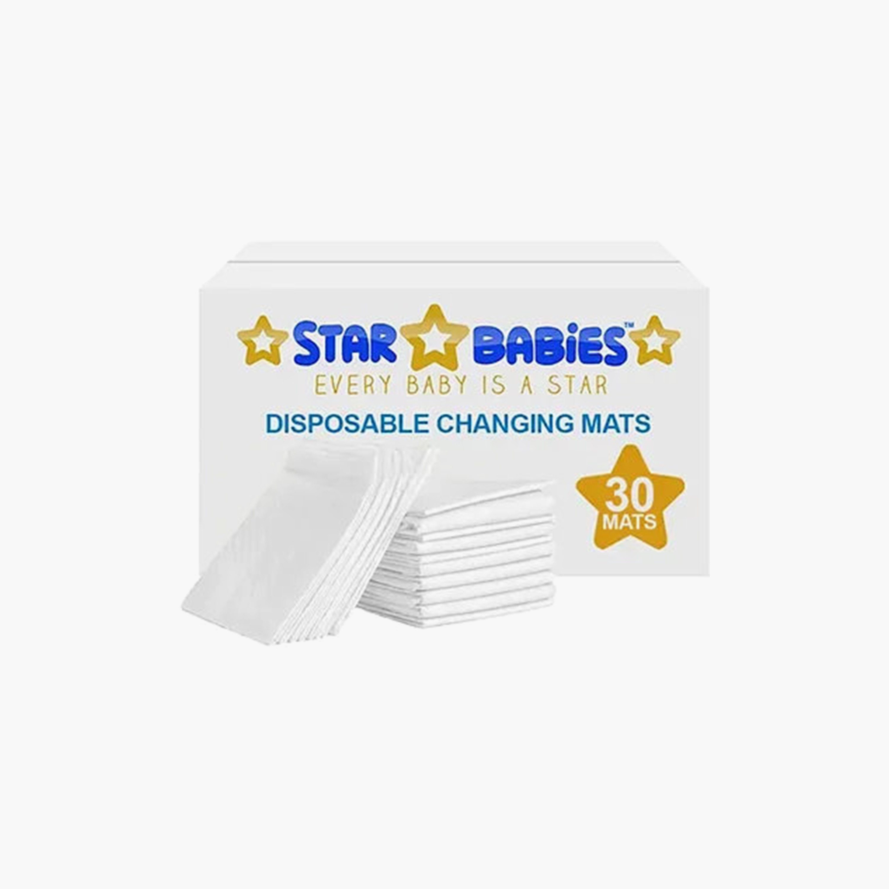 Star Babies 30-Piece Disposable Changing Mats - Large-baby-diapering-changingmats-image-2