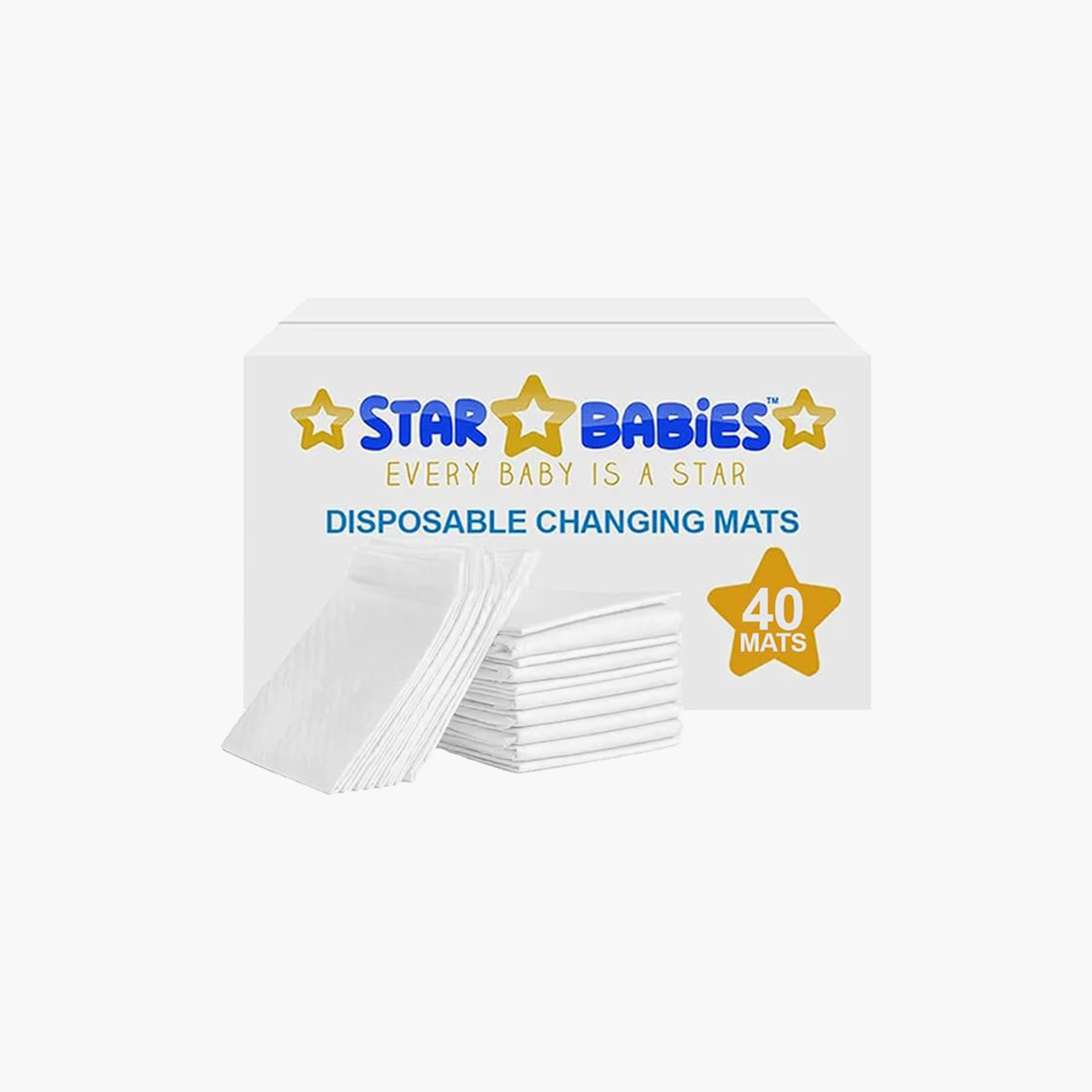 سجادات تغيير حفاضات للاستخدام مرة واحدة، 40 قطعة من ستار بيبيز-baby-diapering-changingmats-image-2