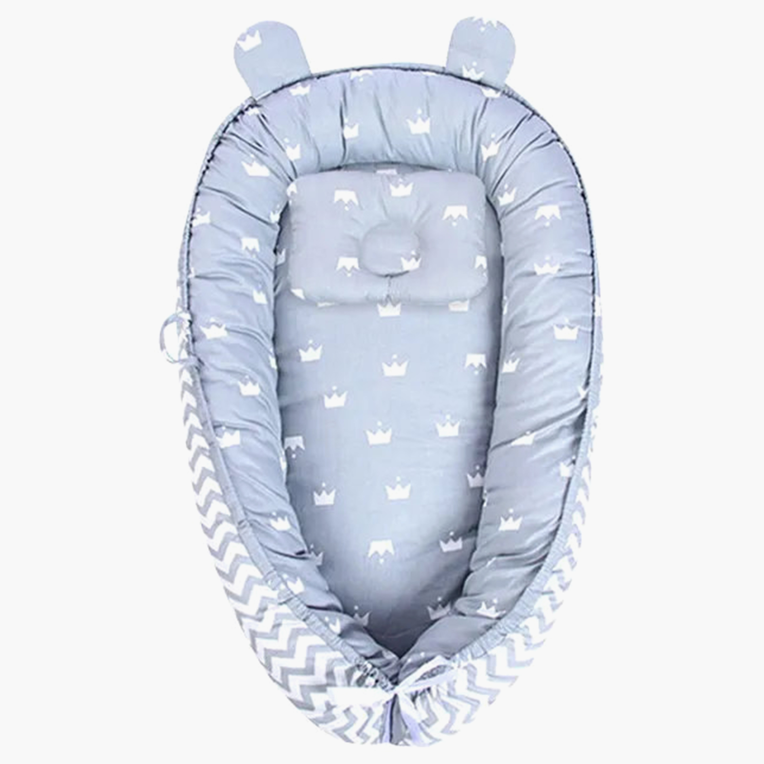 Star Babies Portable Lounger Sleeping Pod - Grey Stripe-baby-nursery-babybedding-image-1