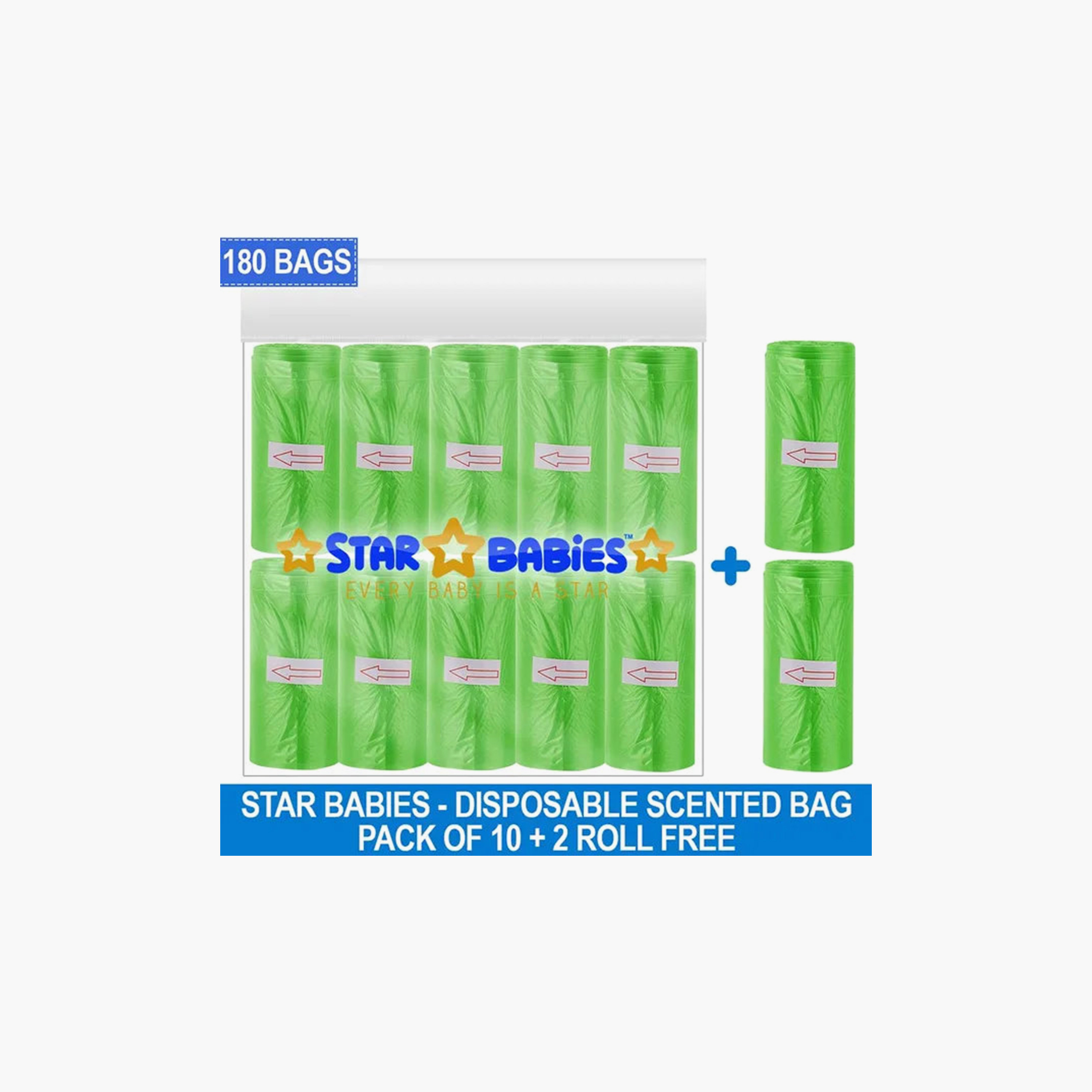 Star Babies Pack of 12 Lavender Scented Bags 180 Bags-baby-diapering-binsandrefills-image-3