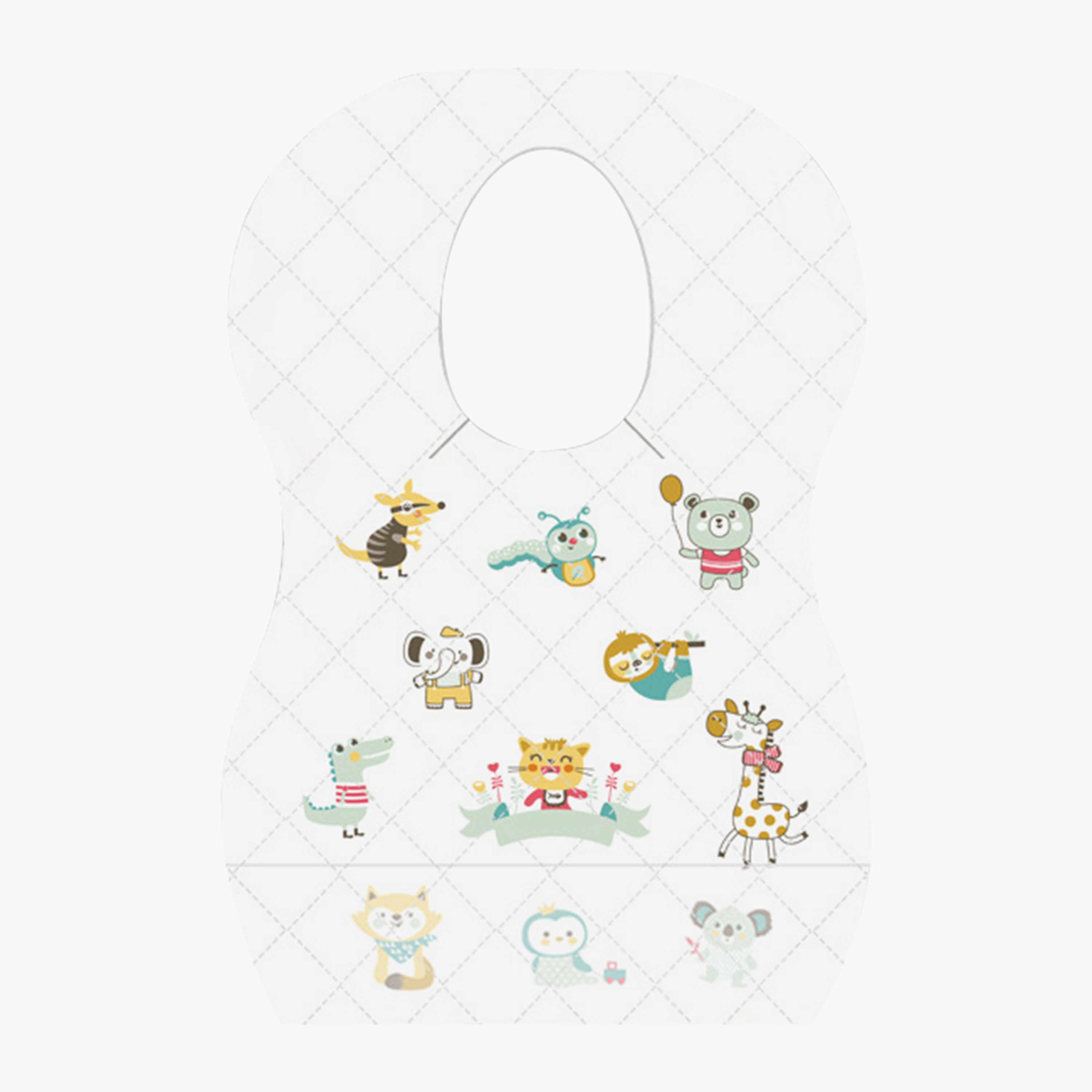 Star Babies Animal Printed Disposable Bibs - 30 Pieces-baby-feeding-bibs-image-1