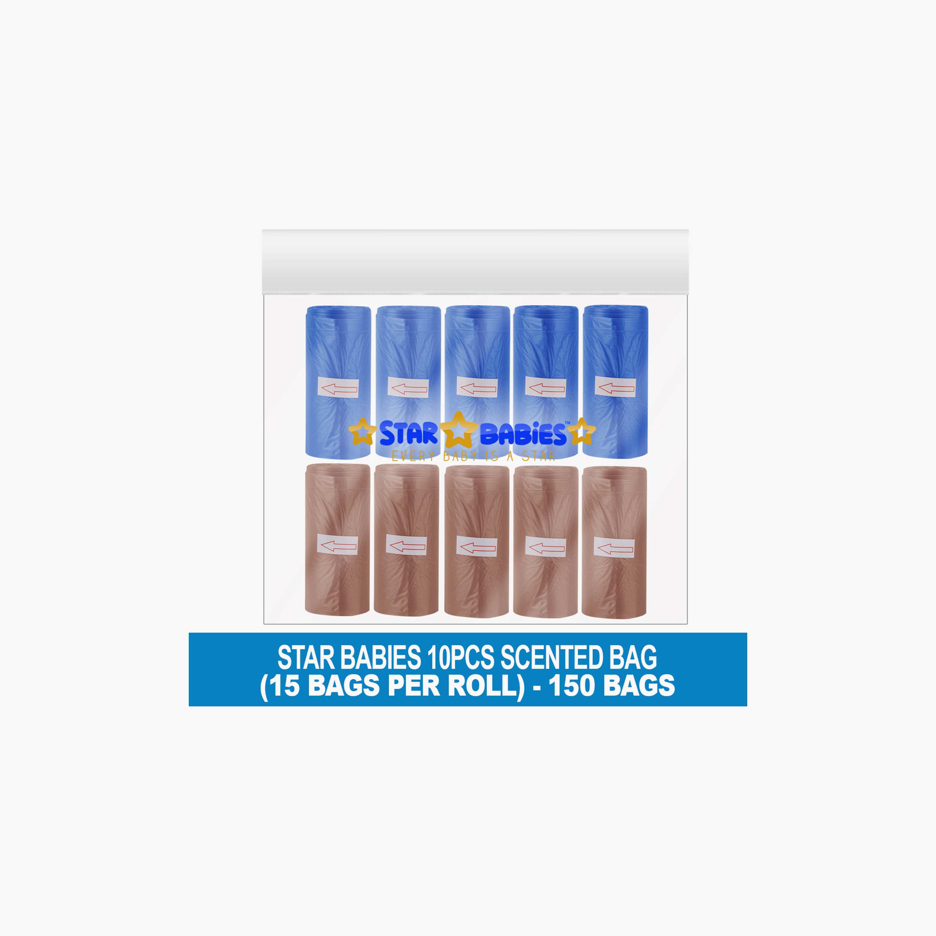 Star Babies Pack of 10 Scented Bags - 150 Bags-baby-diapering-binsandrefills-image-2