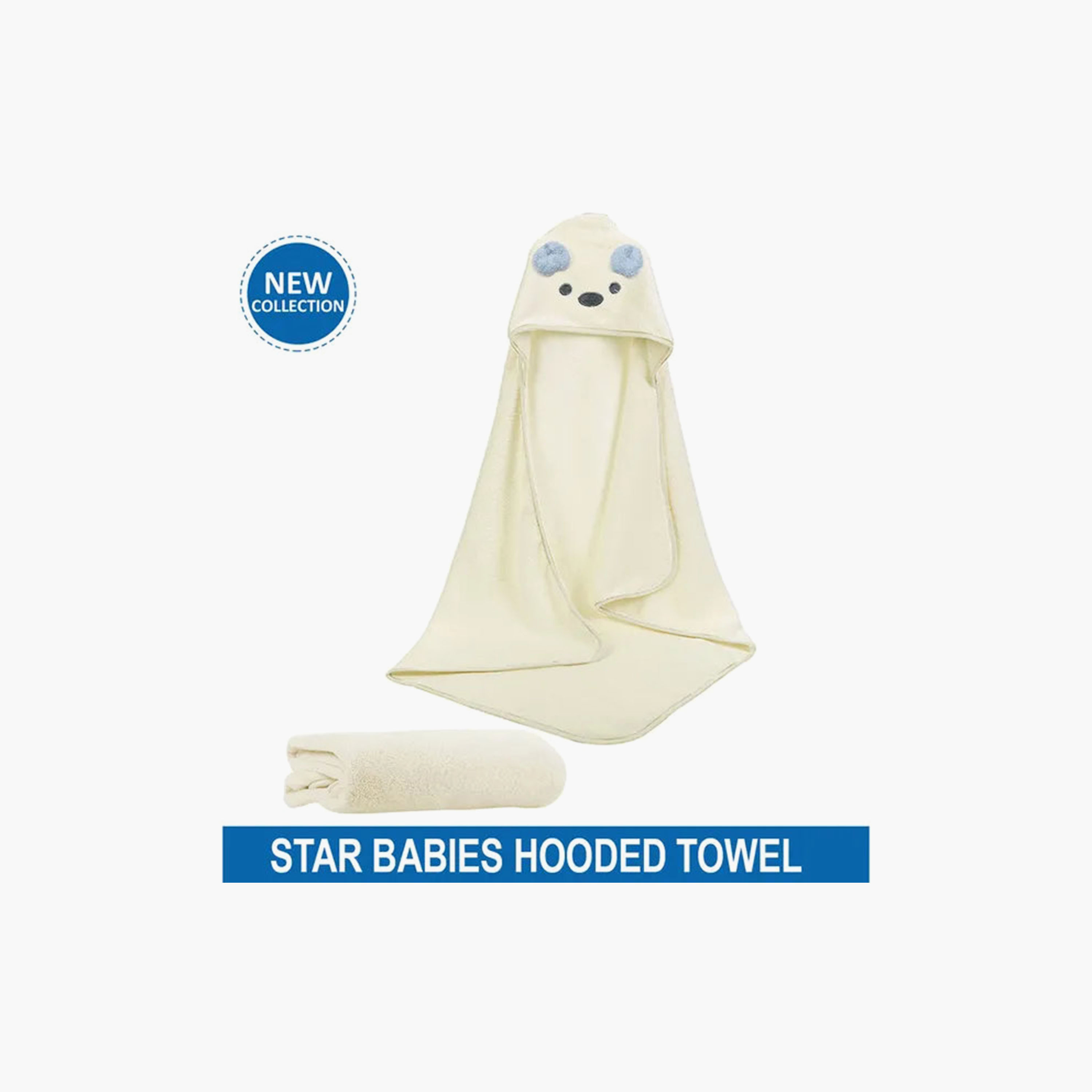 Star Babies MicroFleece Hooded Towel - White-baby-bathandcare-towels-image-2