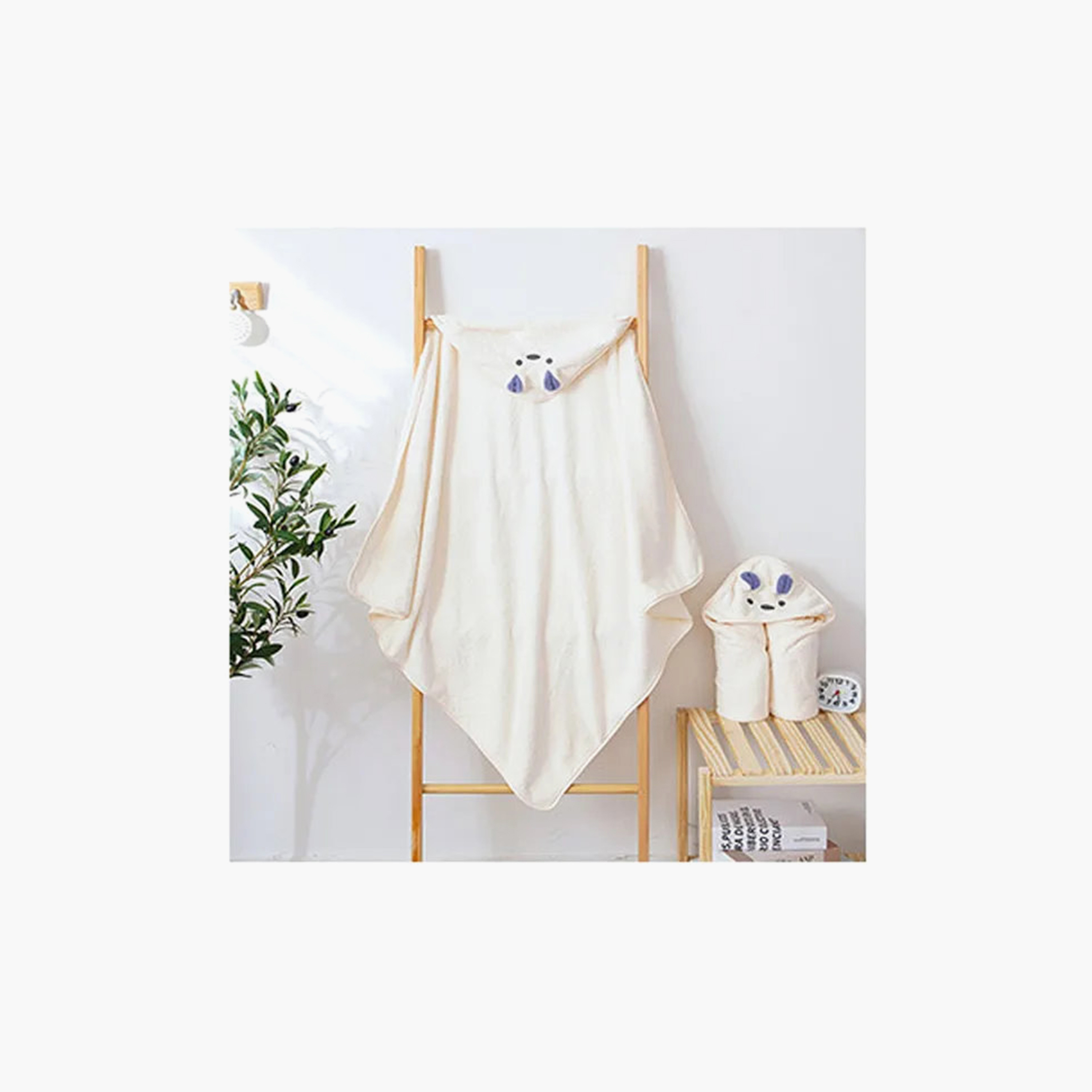 Star Babies MicroFleece Hooded Towel - White-baby-bathandcare-towels-image-4
