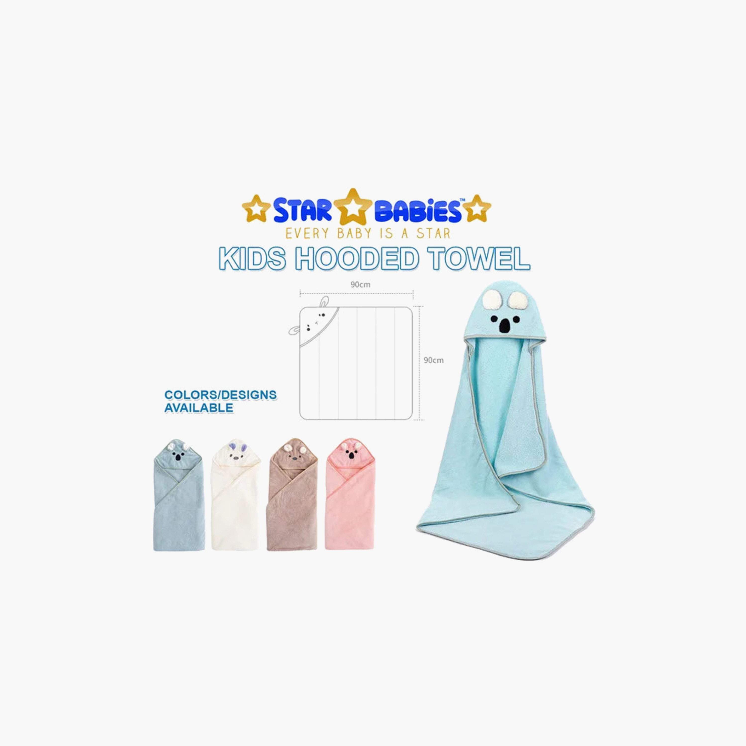 Star Babies MicroFleece Hooded Towel - White-baby-bathandcare-towels-image-5
