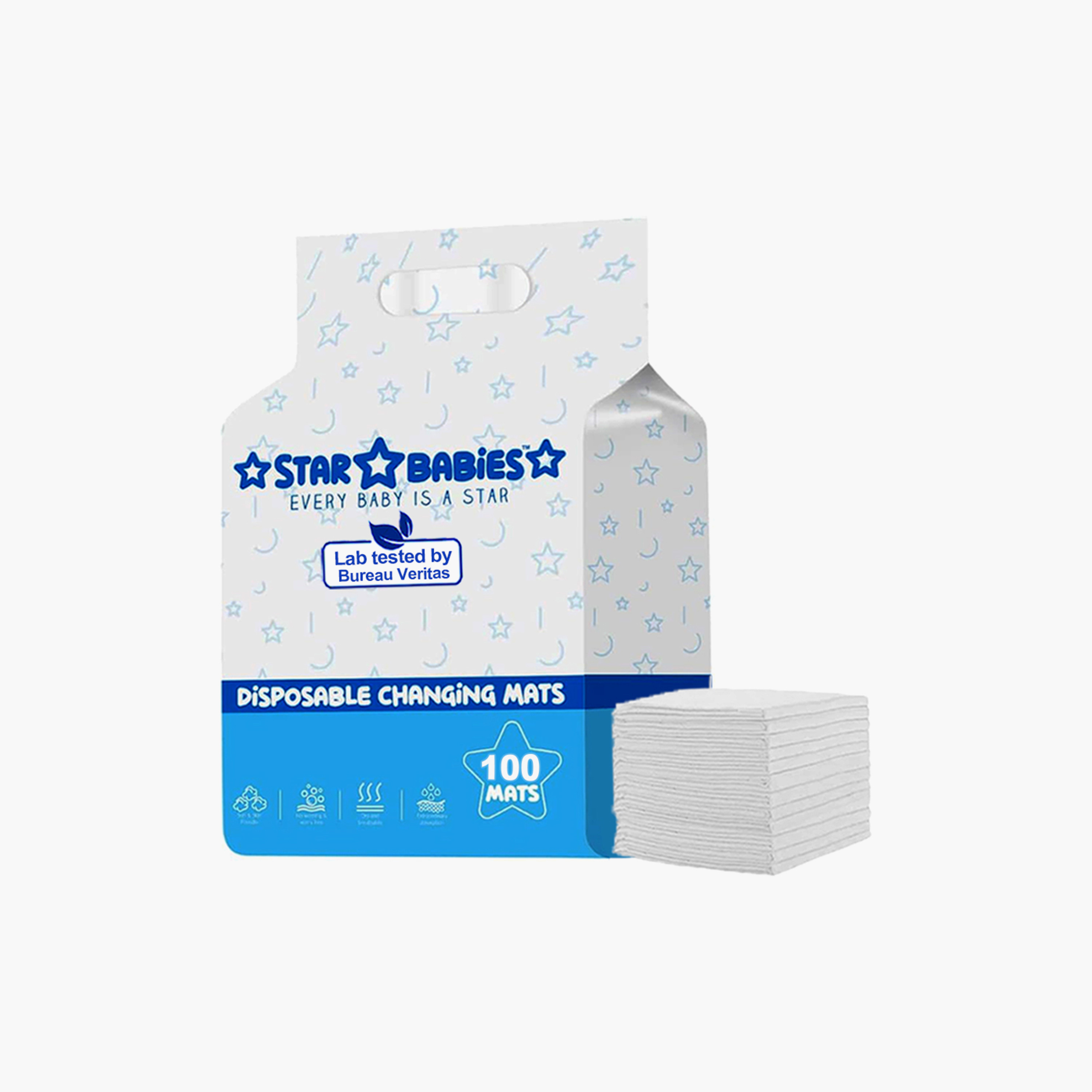 Star Babies 100-Piece Disposable Changing Mats-baby-diapering-changingmats-image-2
