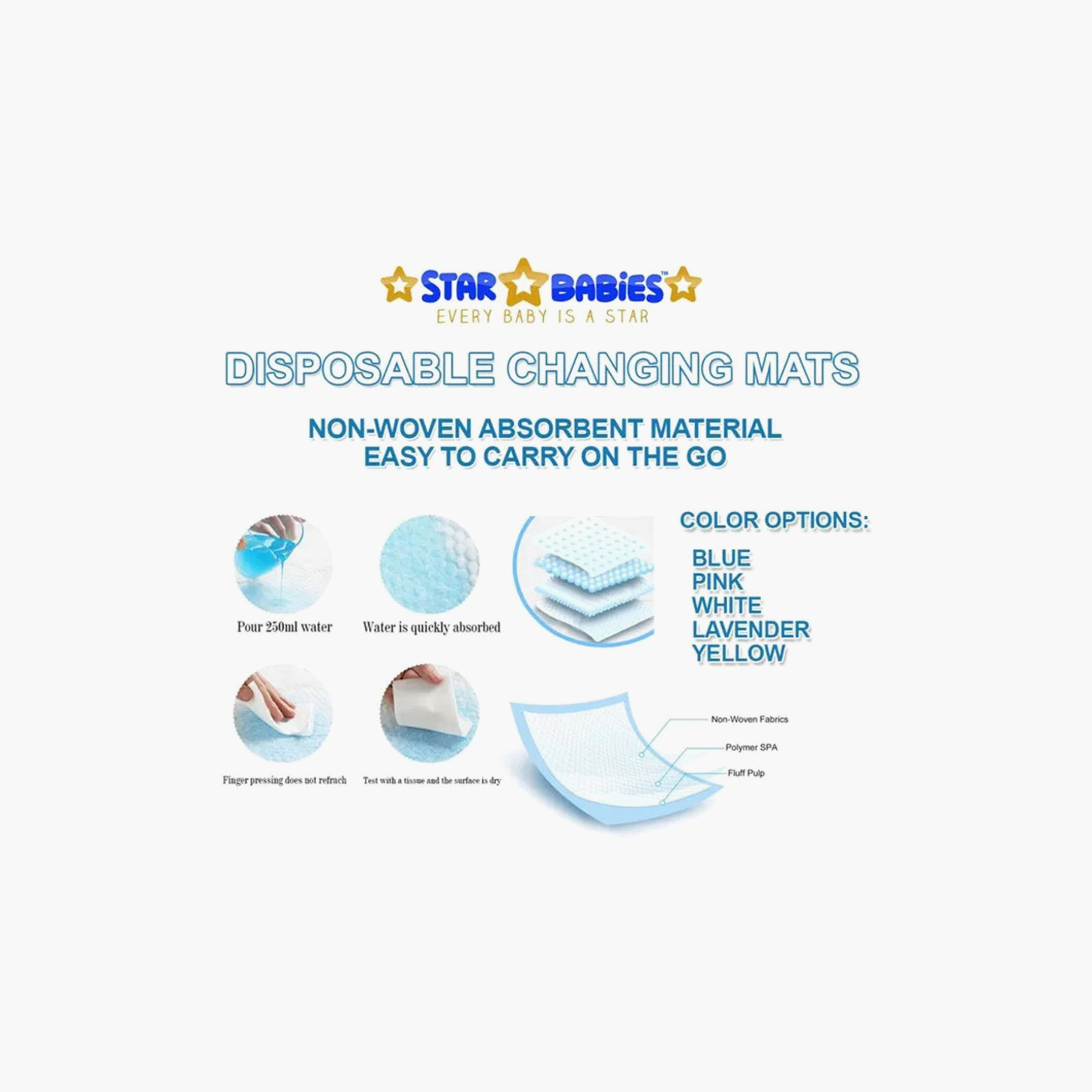 Star Babies 100-Piece Disposable Changing Mats-baby-diapering-changingmats-image-5