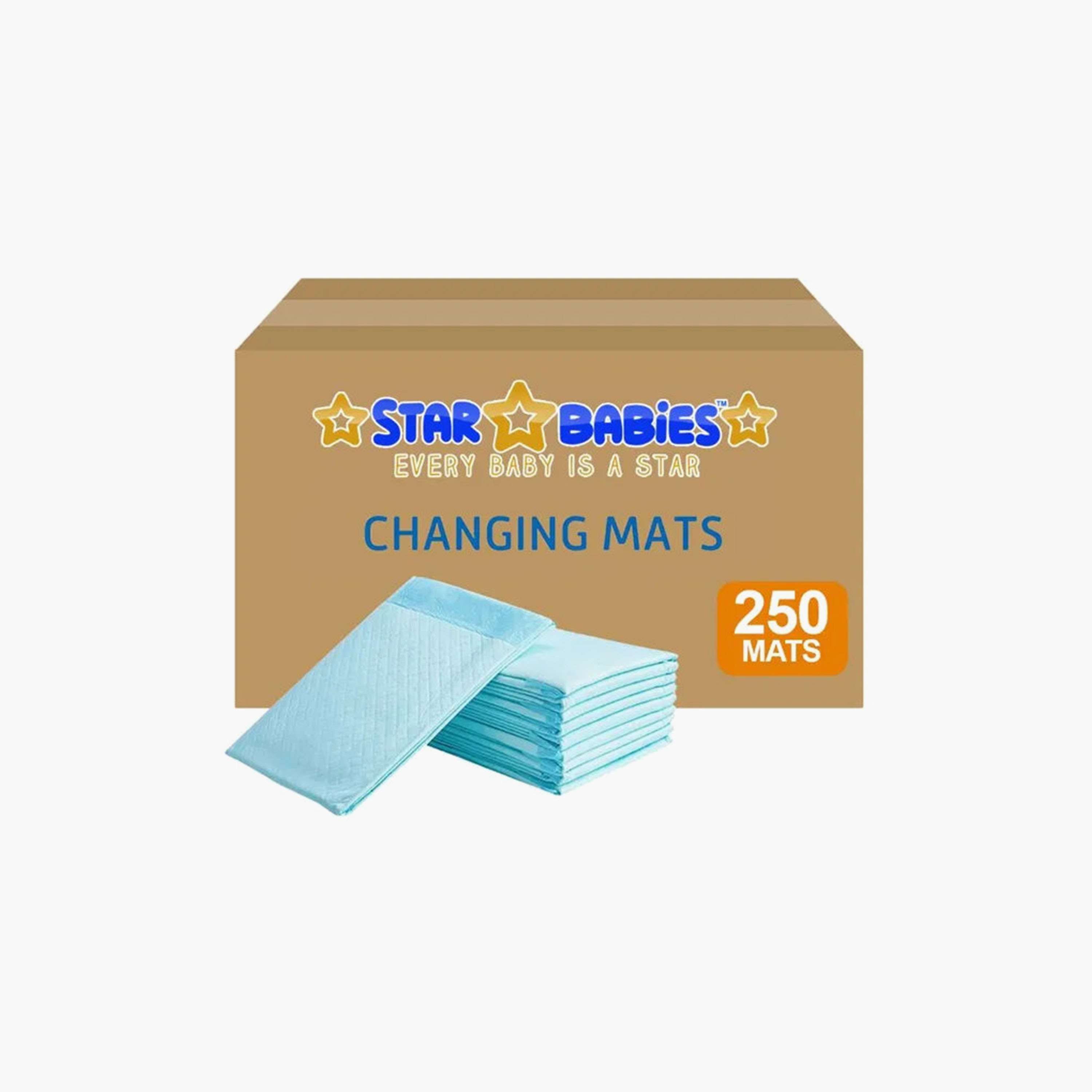 سجادات تغيير حفاضات للاستخدام مرة واحدة 250 قطعة لون أزرق من ستار بيبيز-baby-diapering-changingmats-image-3