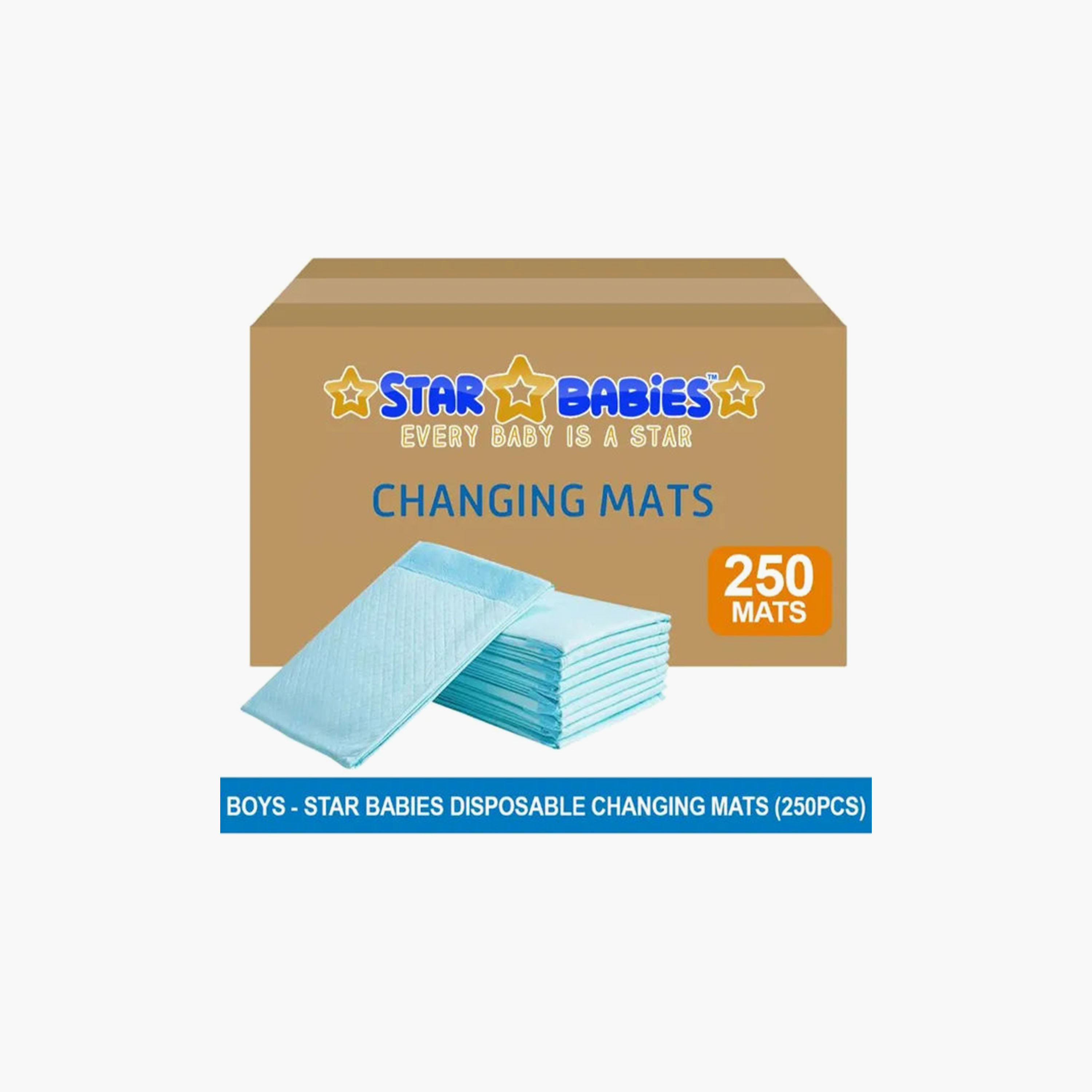 سجادات تغيير حفاضات للاستخدام مرة واحدة 250 قطعة لون أزرق من ستار بيبيز-baby-diapering-changingmats-image-4