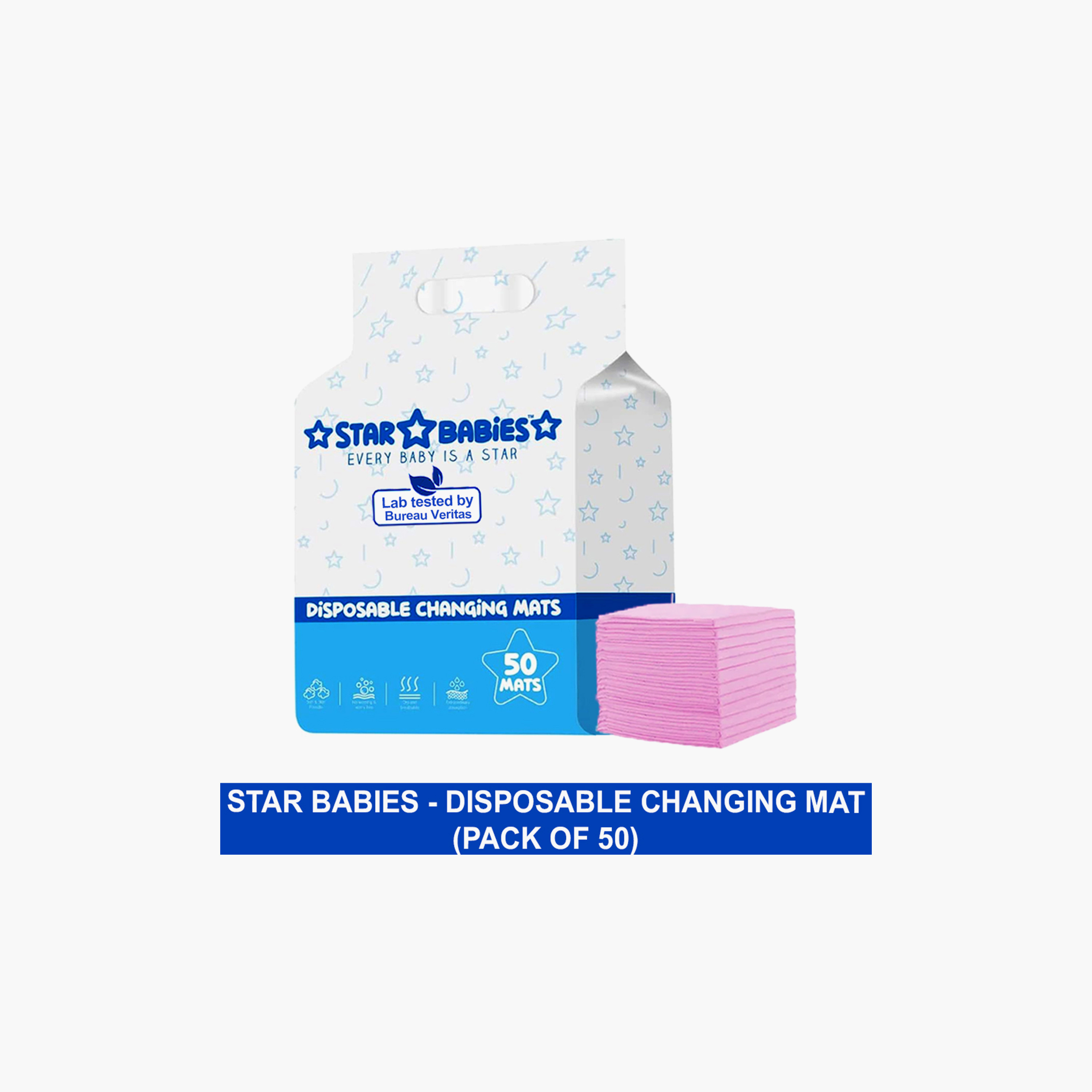 Star Babies 50-Piece Disposable Changing Mats-baby-diapering-changingmats-image-3