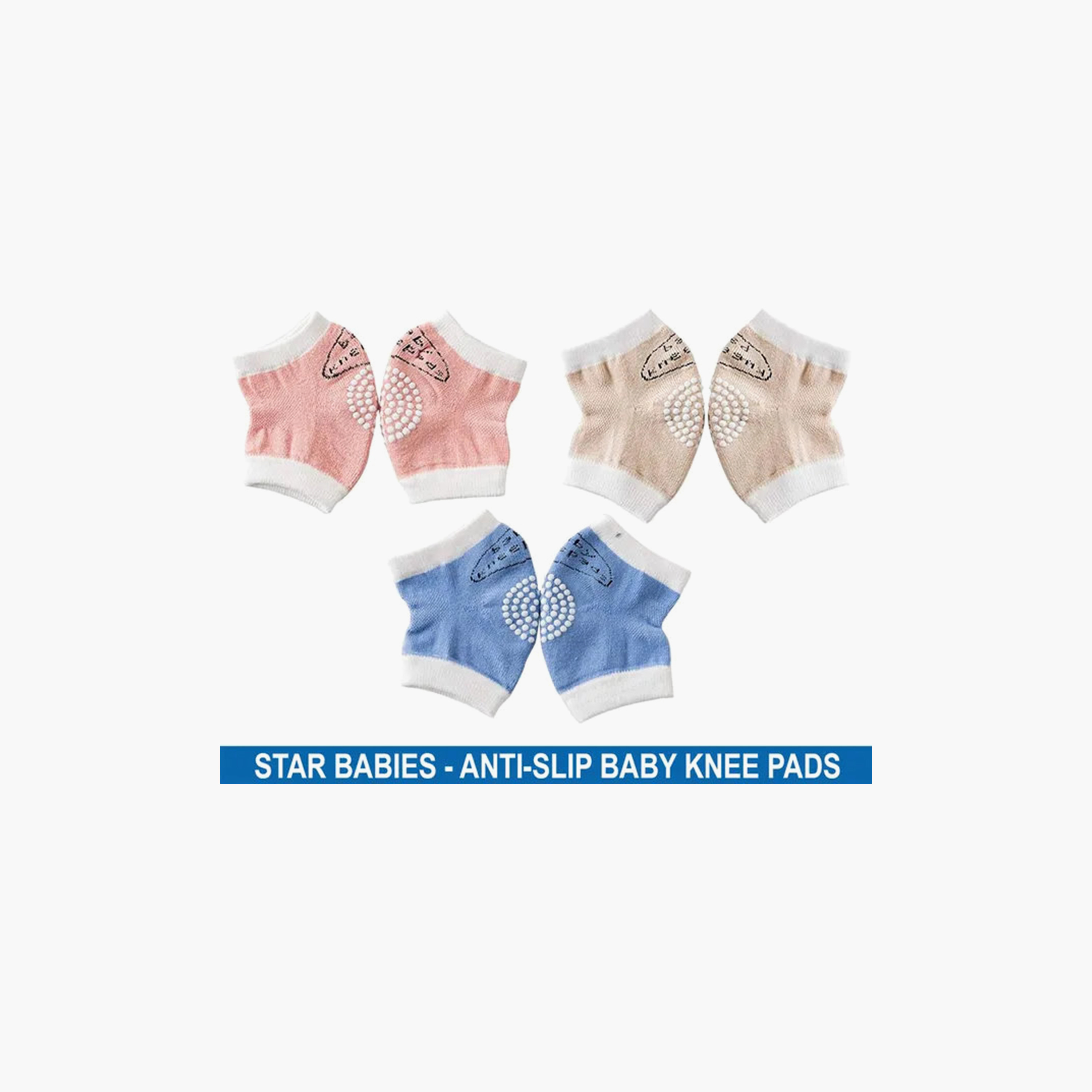 Star Babies Pack of 3 Anti-Slip Crawling Kneepads-girls-accessories-socks-image-2