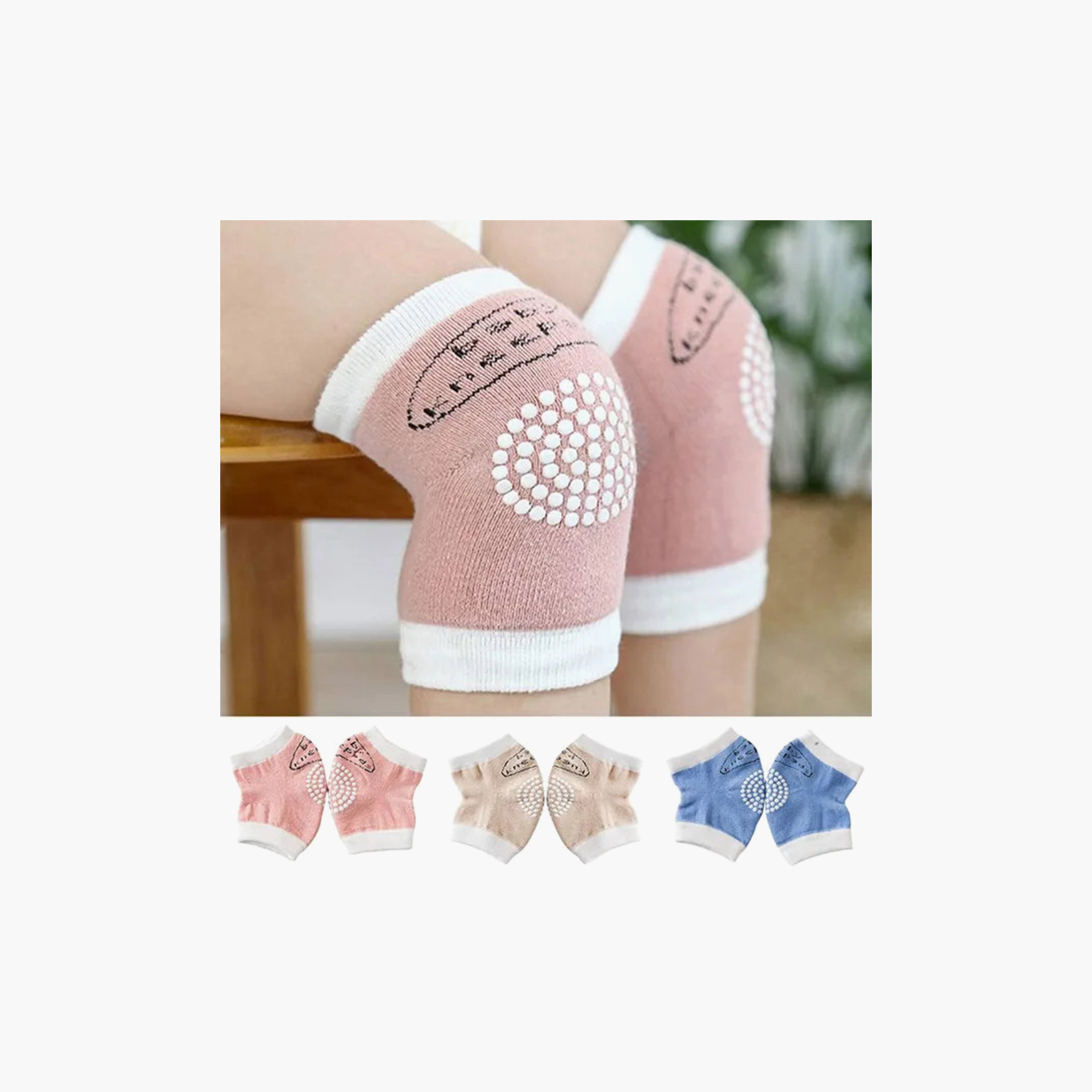 Star Babies Pack of 3 Anti-Slip Crawling Kneepads-girls-accessories-socks-image-3