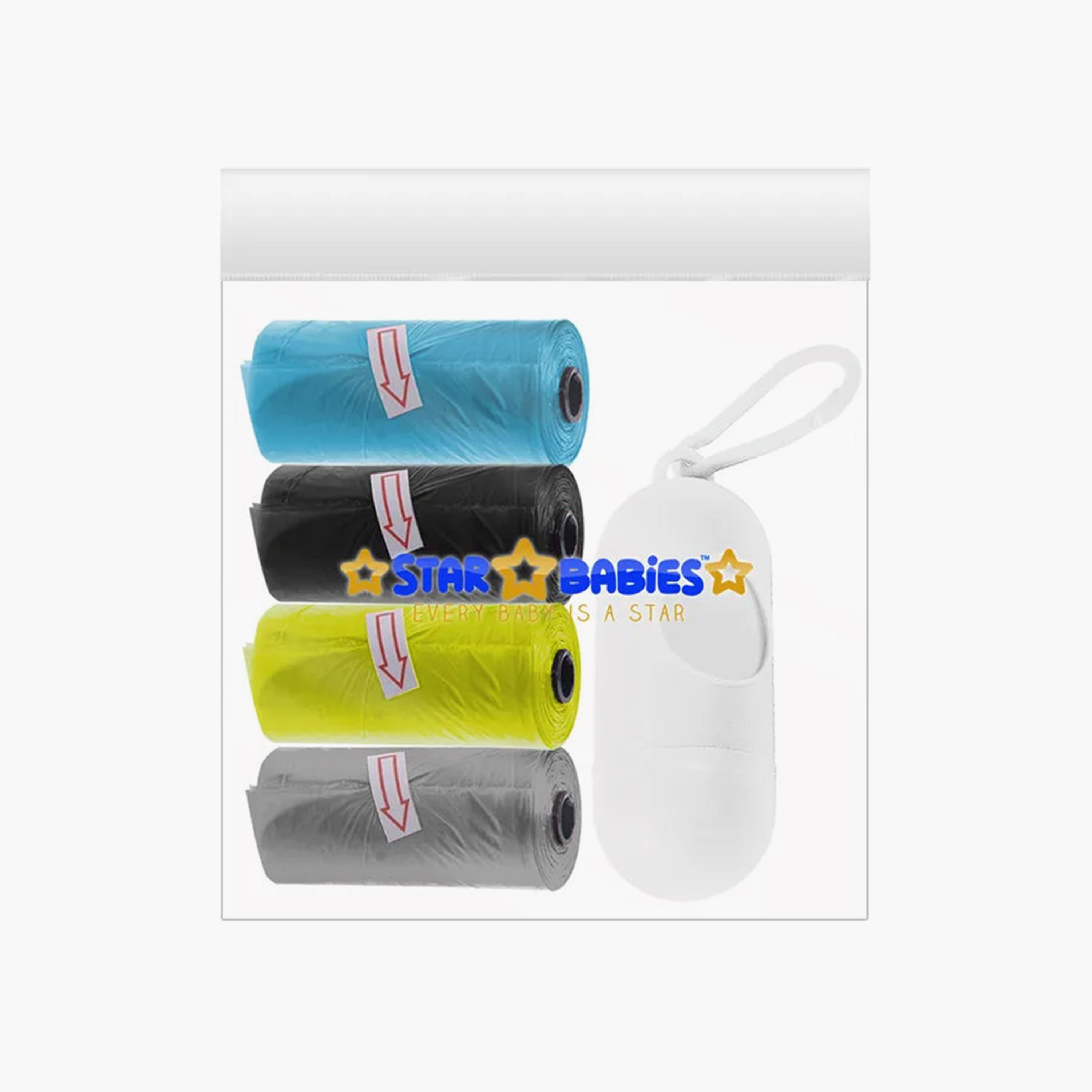 Star Babies Pack of 4 Scented Bags - 60 Bags with Dispenser-baby-diapering-binsandrefills-image-1