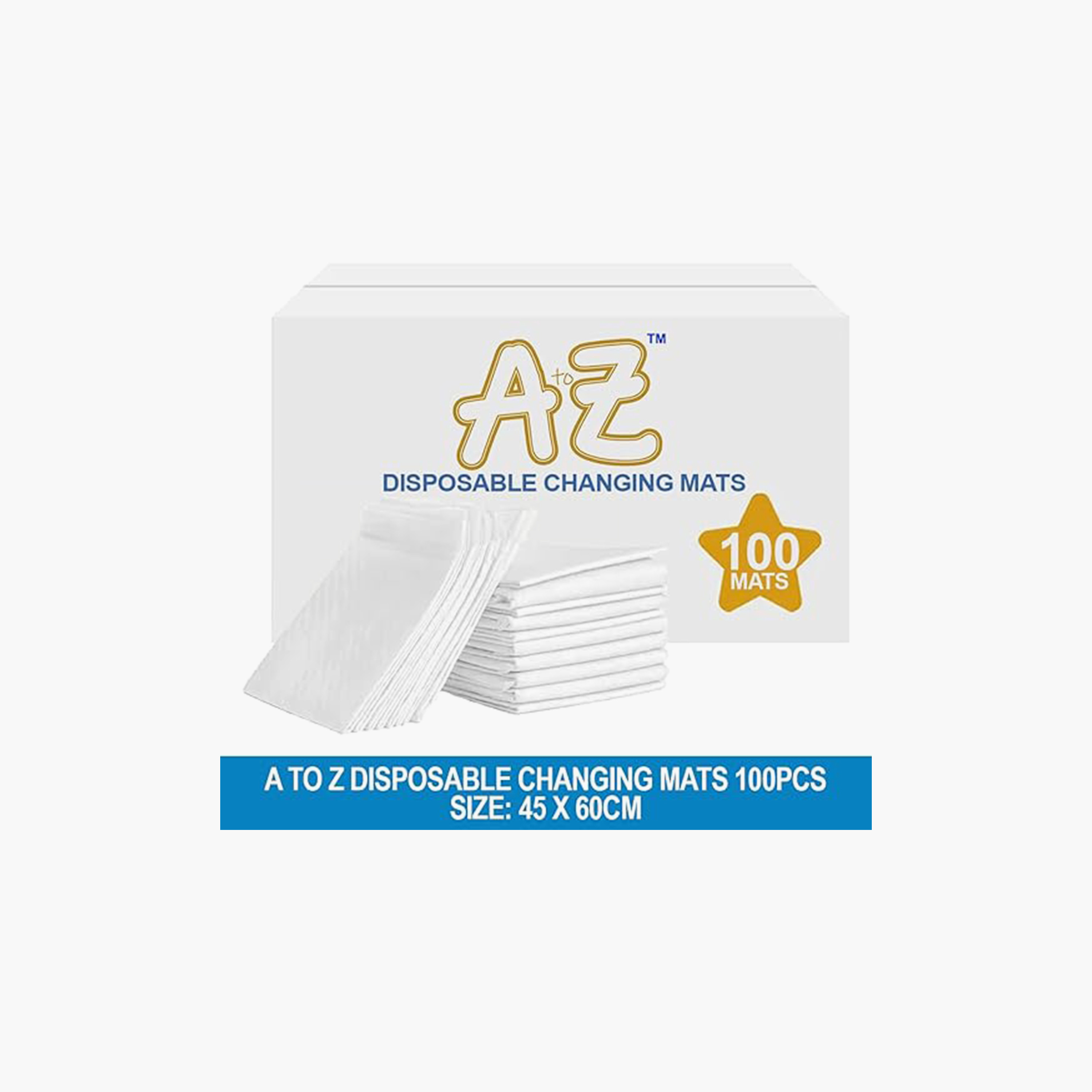 سجادات تغيير حفاضات للاستخدام مرة واحدة 100 قطعة مقاس كبير 45 × 60 من ايه تو زي-baby-diapering-changingmats-image-2
