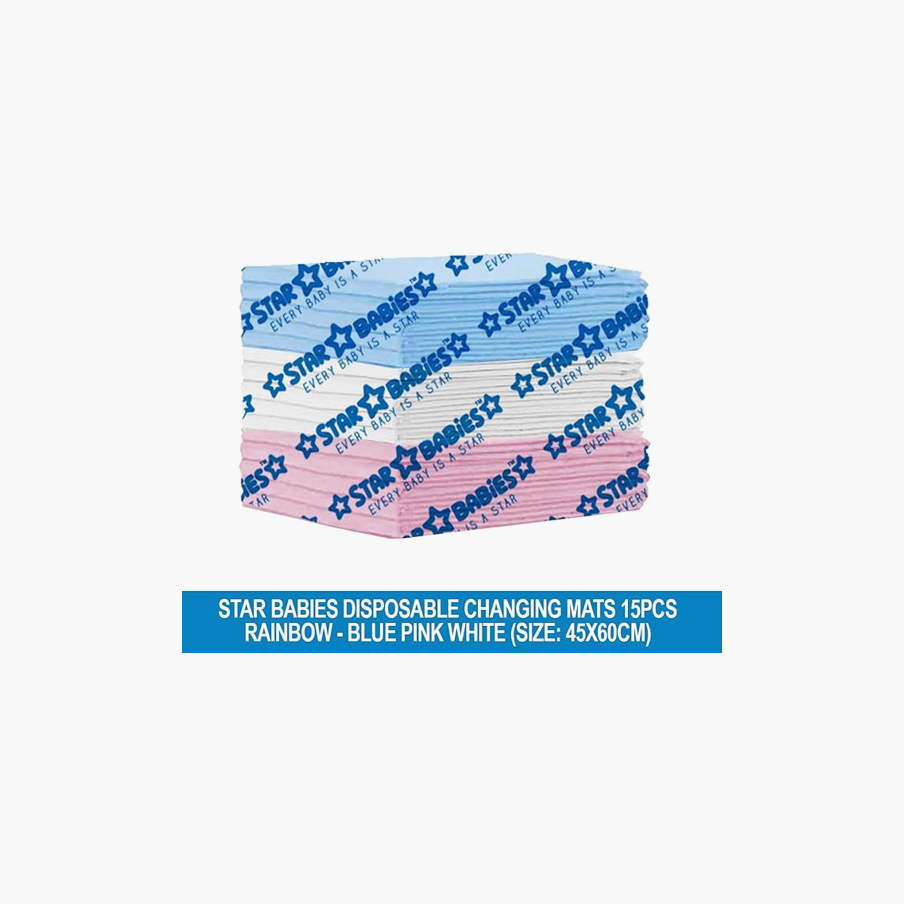سجادات تغيير حفاضات للاستخدام مرة واحدة 15 قطعة 45 × 60 سم قوس قزح من ستار بيبيز-baby-diapering-changingmats-image-1