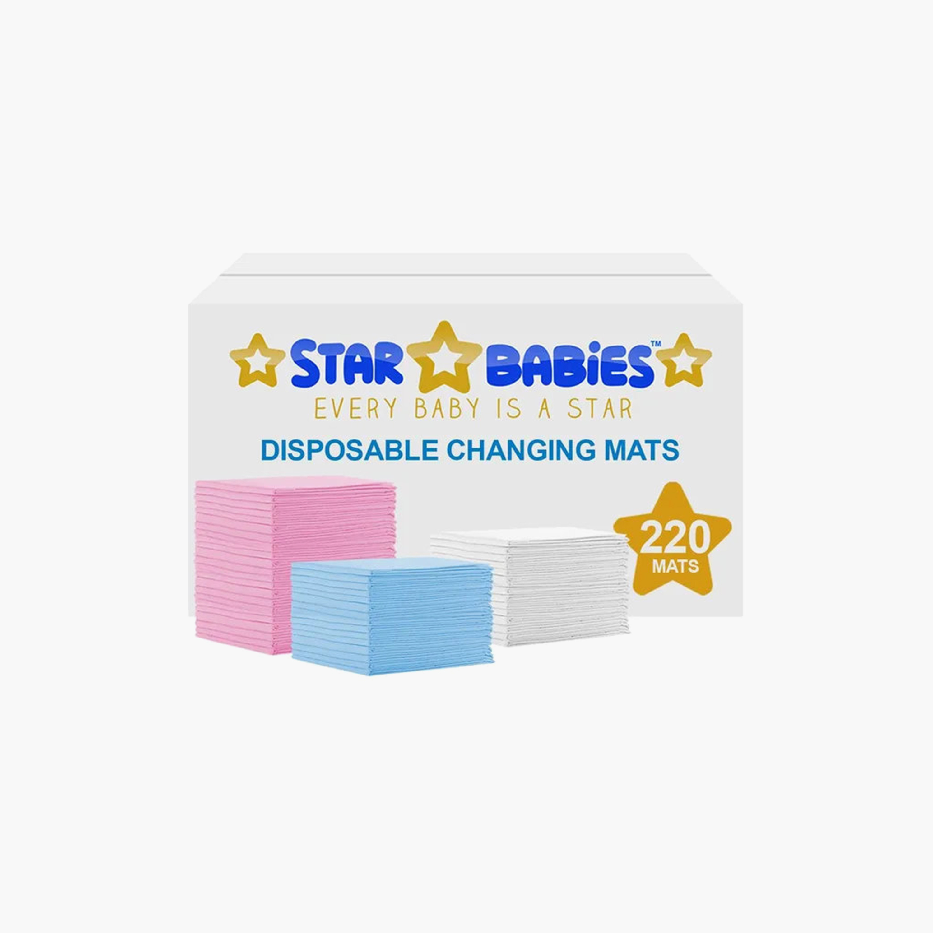 سجادات تغيير حفاضات للاستخدام مرة واحدة 220 قطعة 45 × 60 سم كبيرة من ستار بيبيز-baby-diapering-changingmats-image-5